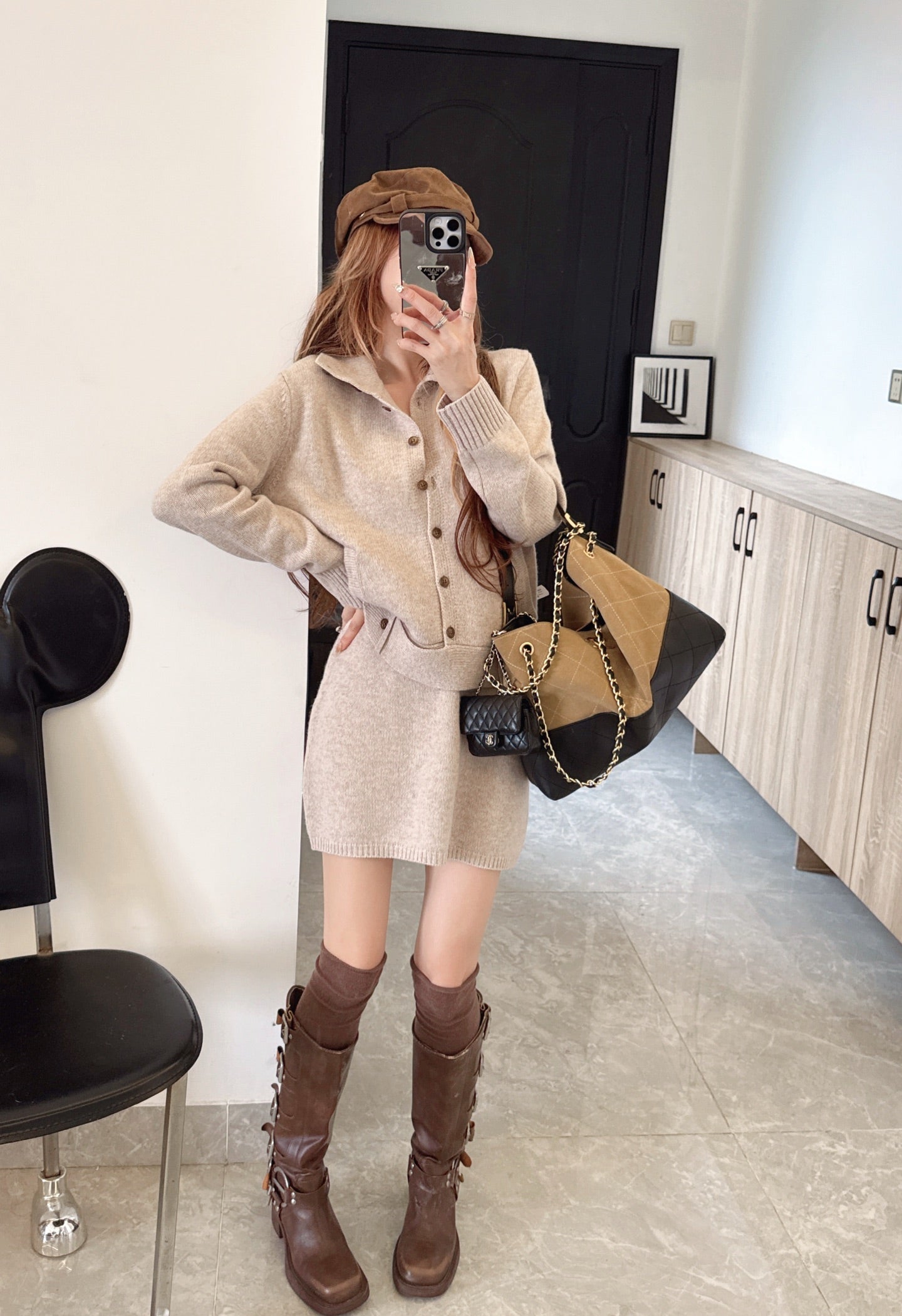 26SS  wool jacket skirt outfit set