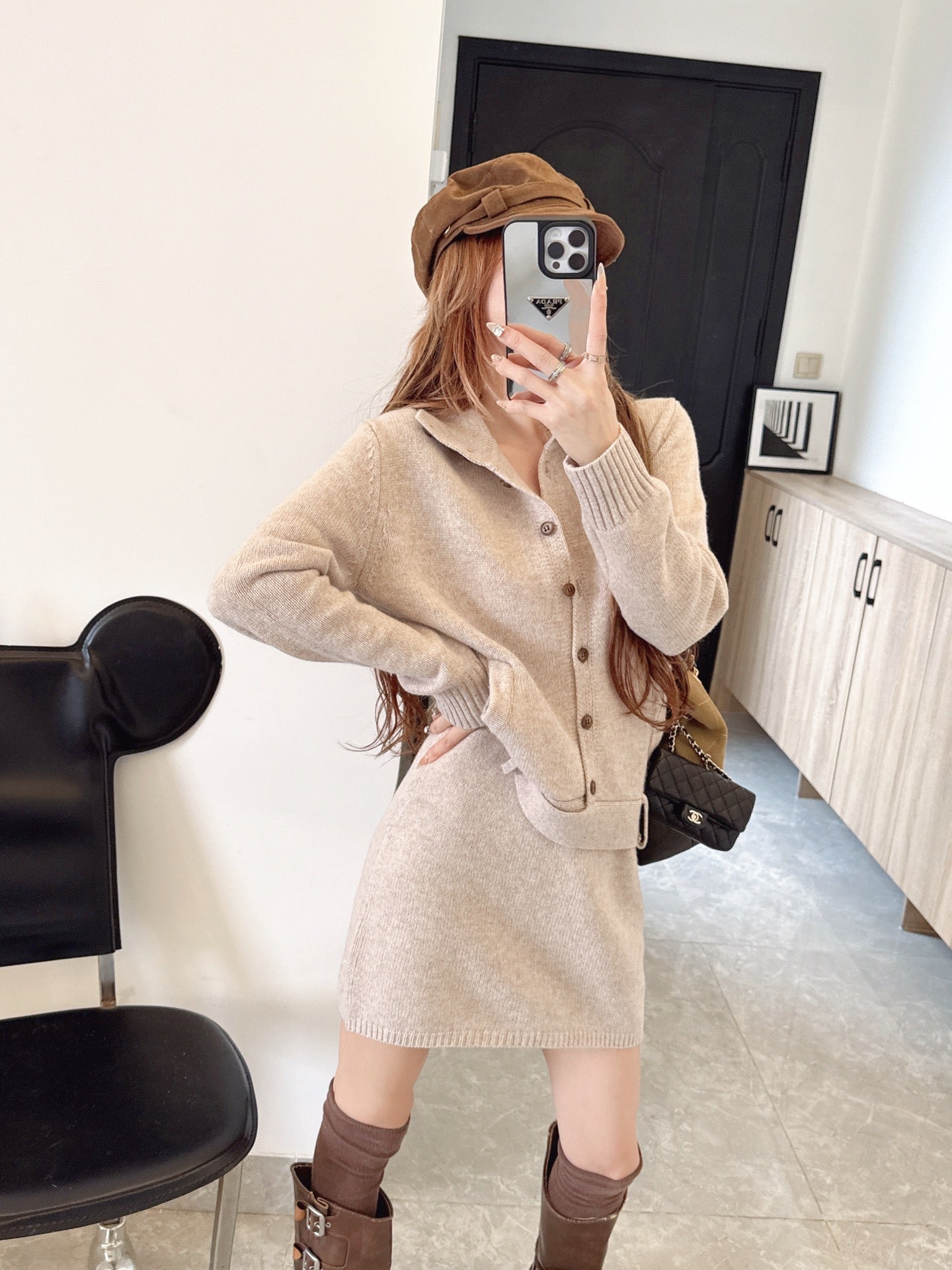 26SS  wool jacket skirt outfit set