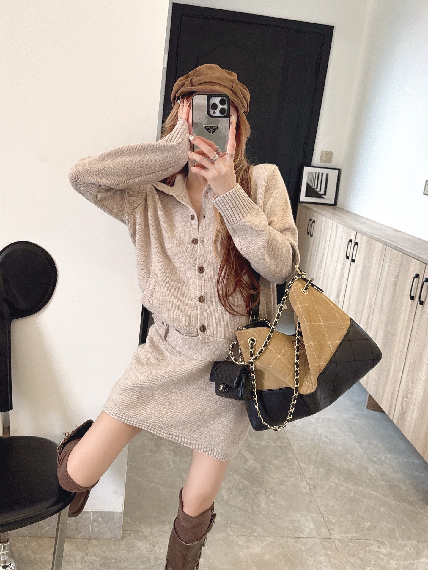 26SS  wool jacket skirt outfit set
