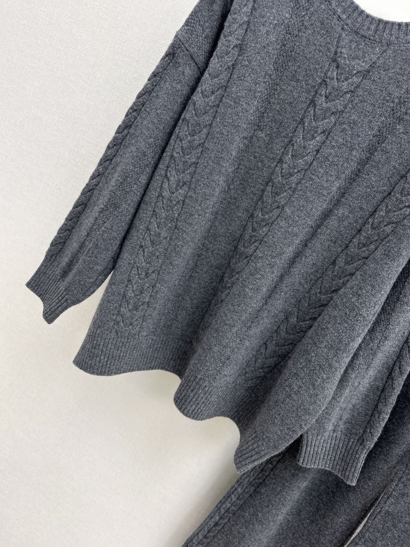 26SS wool pullover sweater+wide-leg pant outfit set
