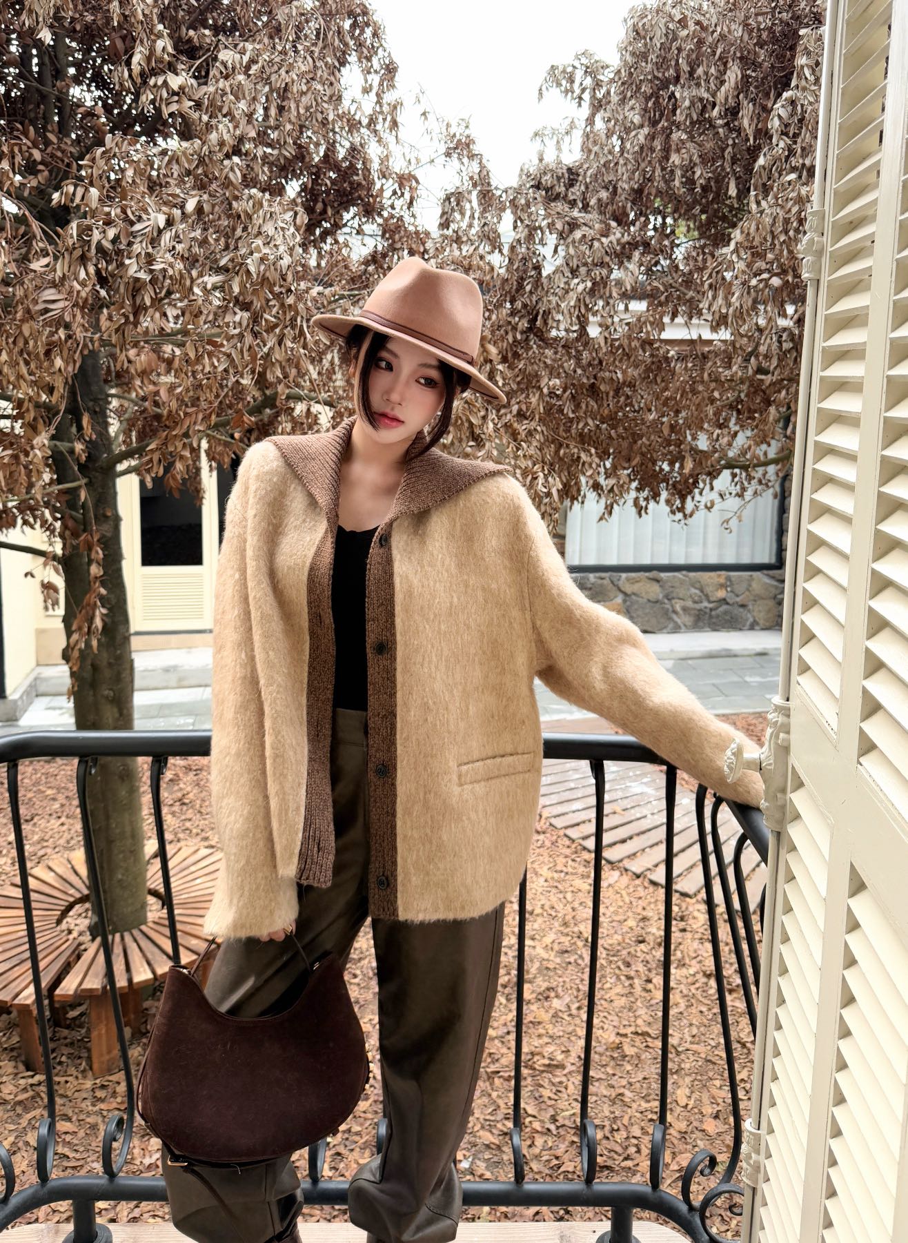 25FW  contrast woolen jacket