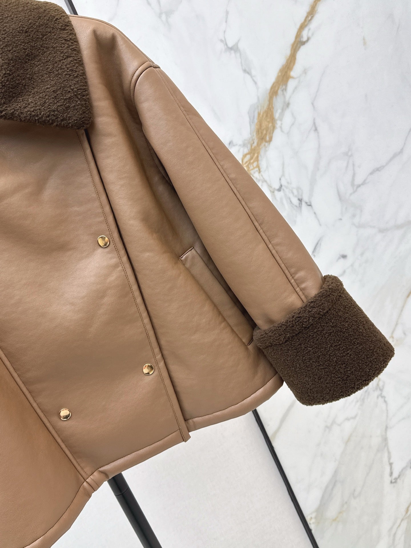 25FW lamb fleece biker