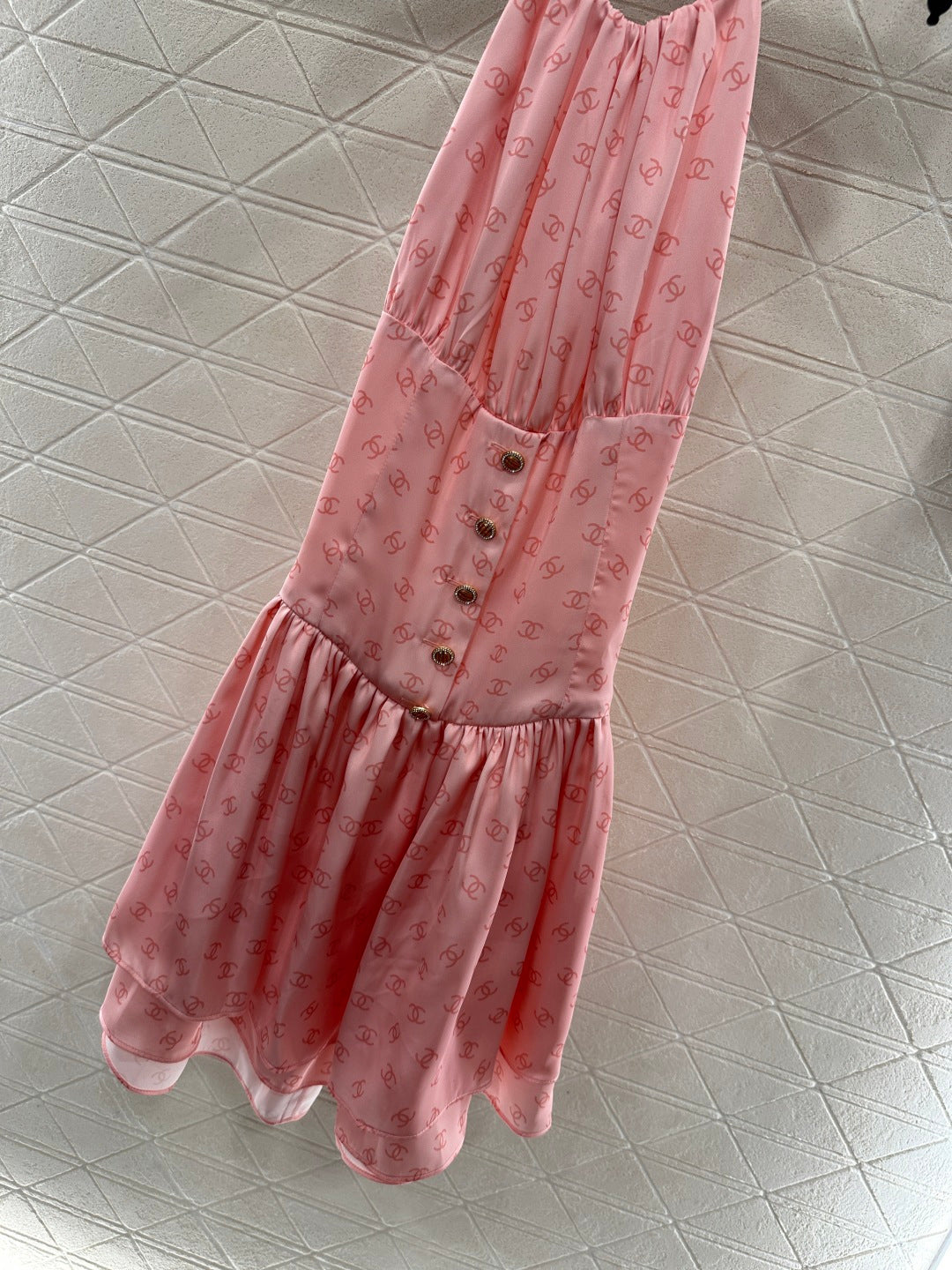 25FW print halter neck dress