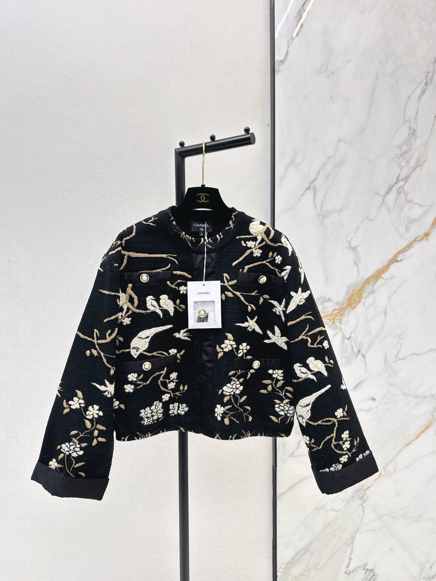 26SS bestickte Jacquard-Jacke