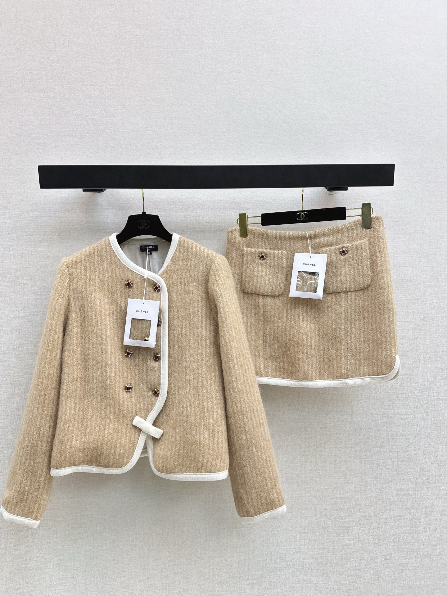 26SS  woolen jacket skirts outfit sets