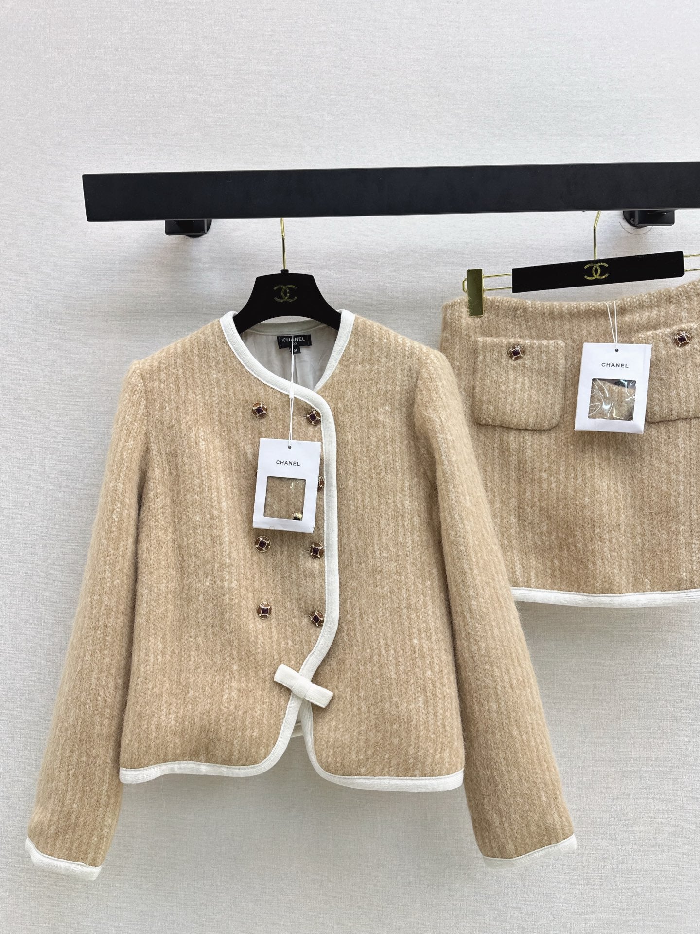 26SS  woolen jacket skirts outfit sets