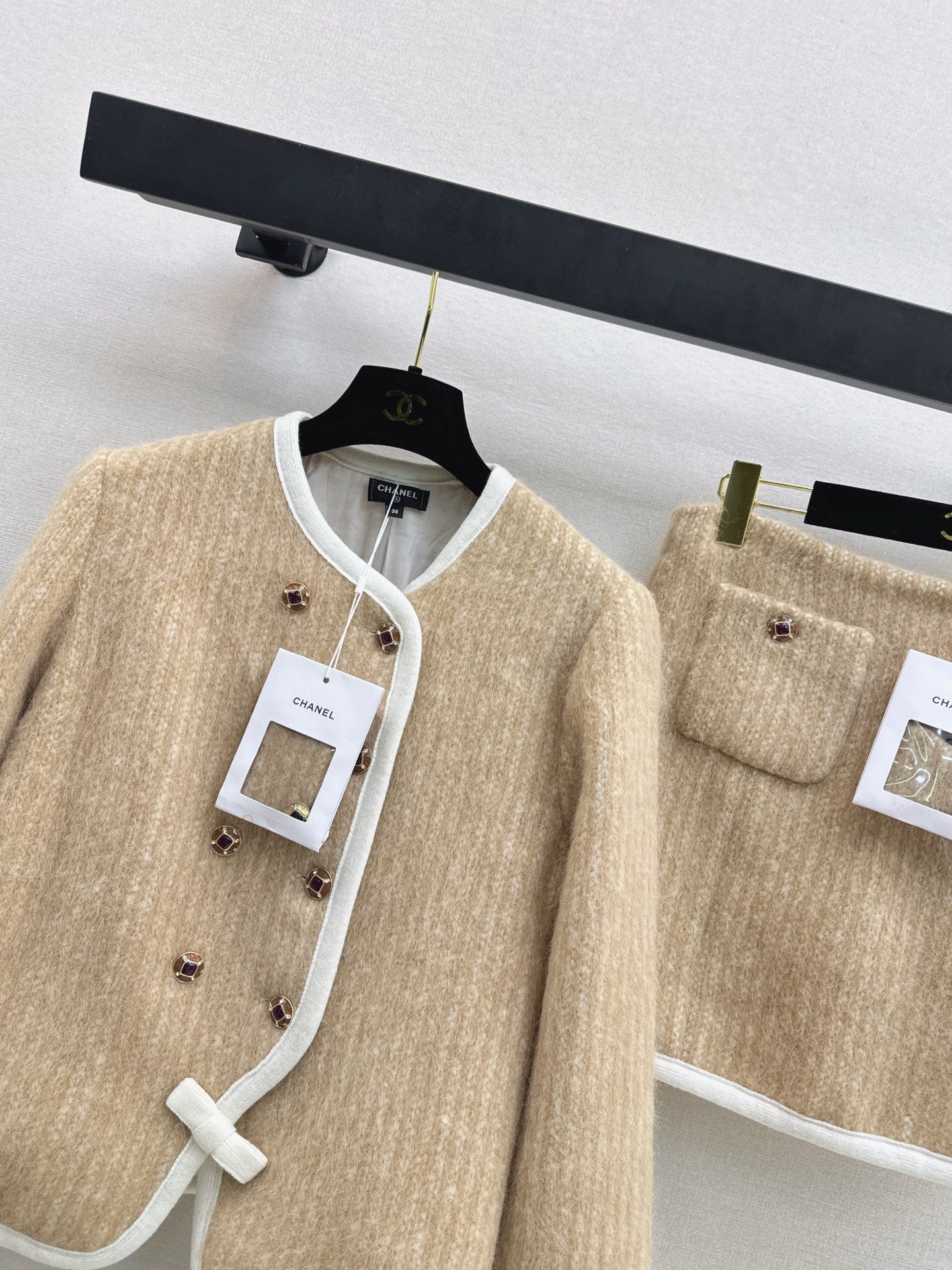 26SS  woolen jacket skirts outfit sets