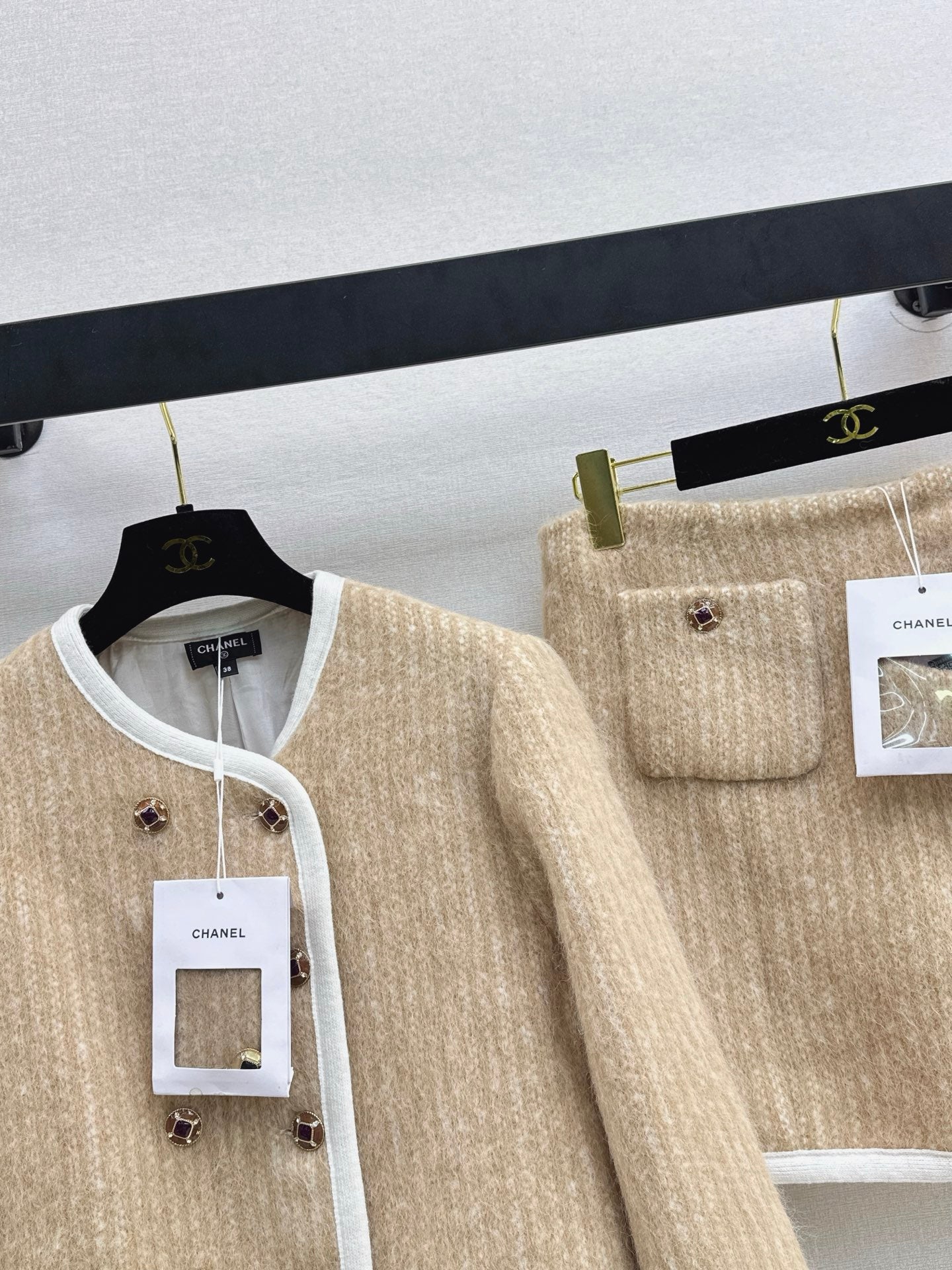 26SS  woolen jacket skirts outfit sets