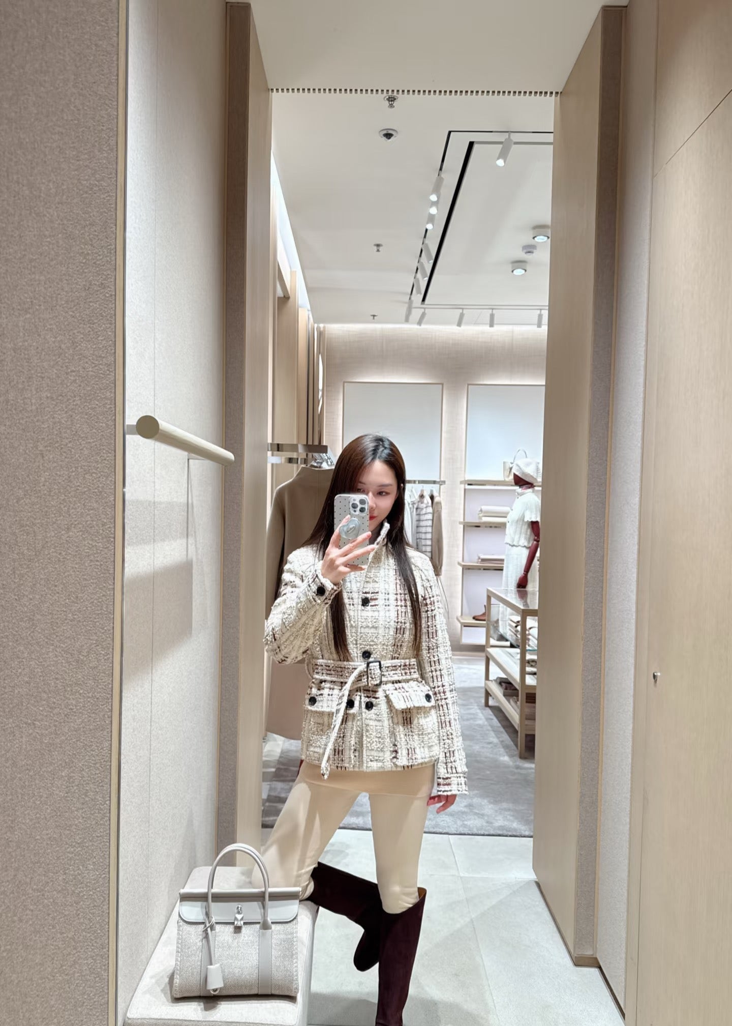 25FW check tweed jacket