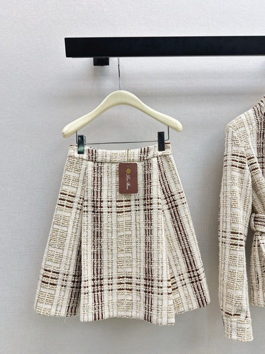 25FW check tweed skirt