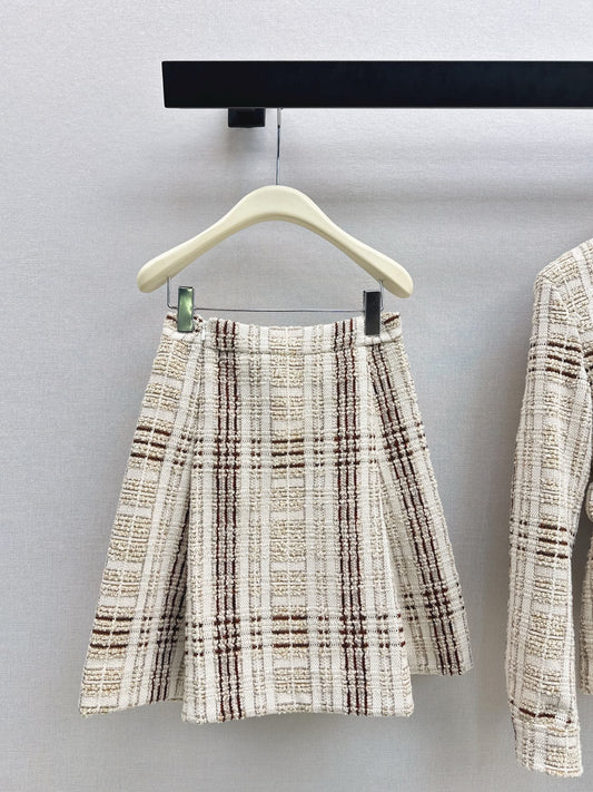 25FW check tweed skirt