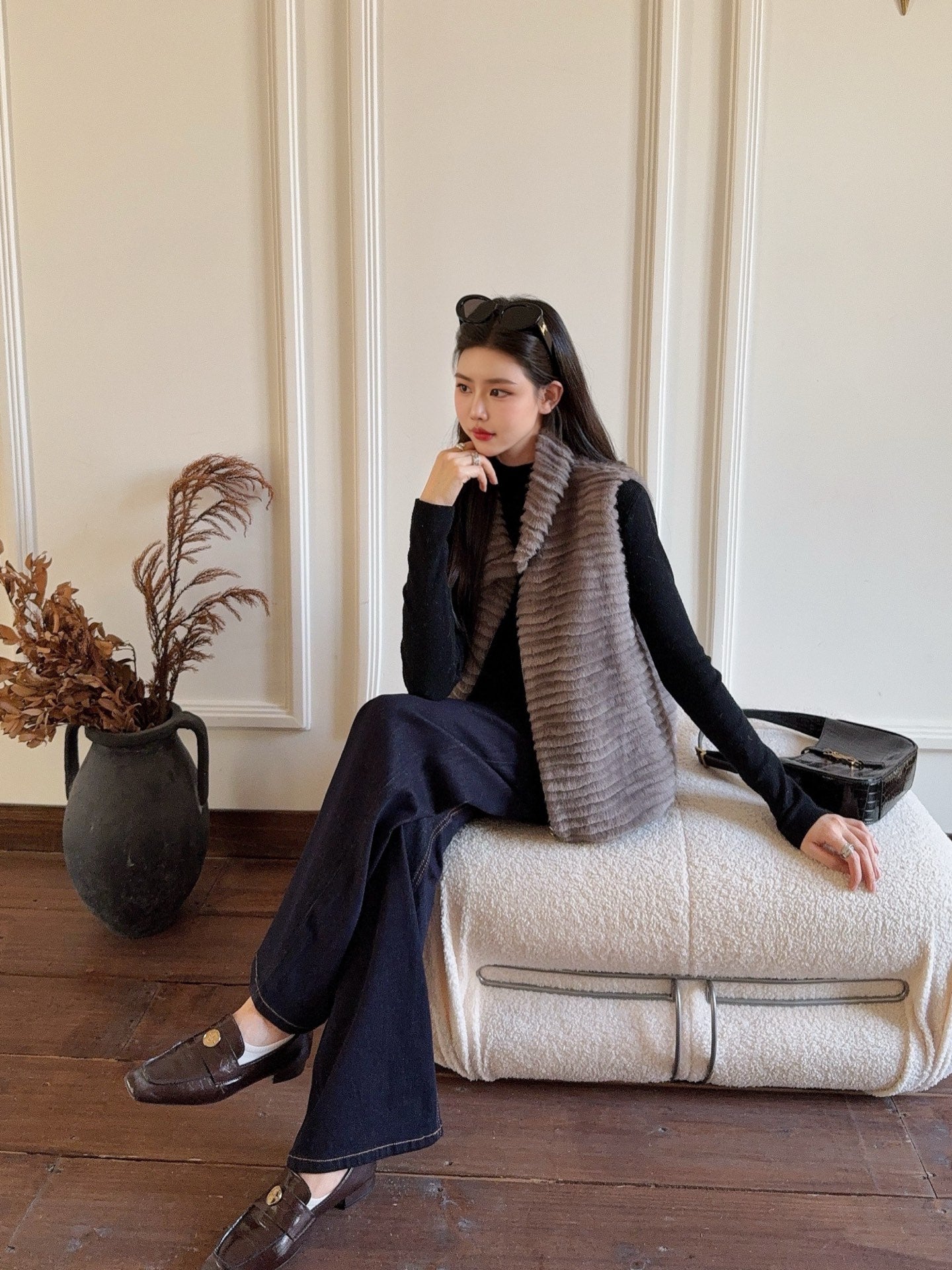 25FW  fur vest jacket