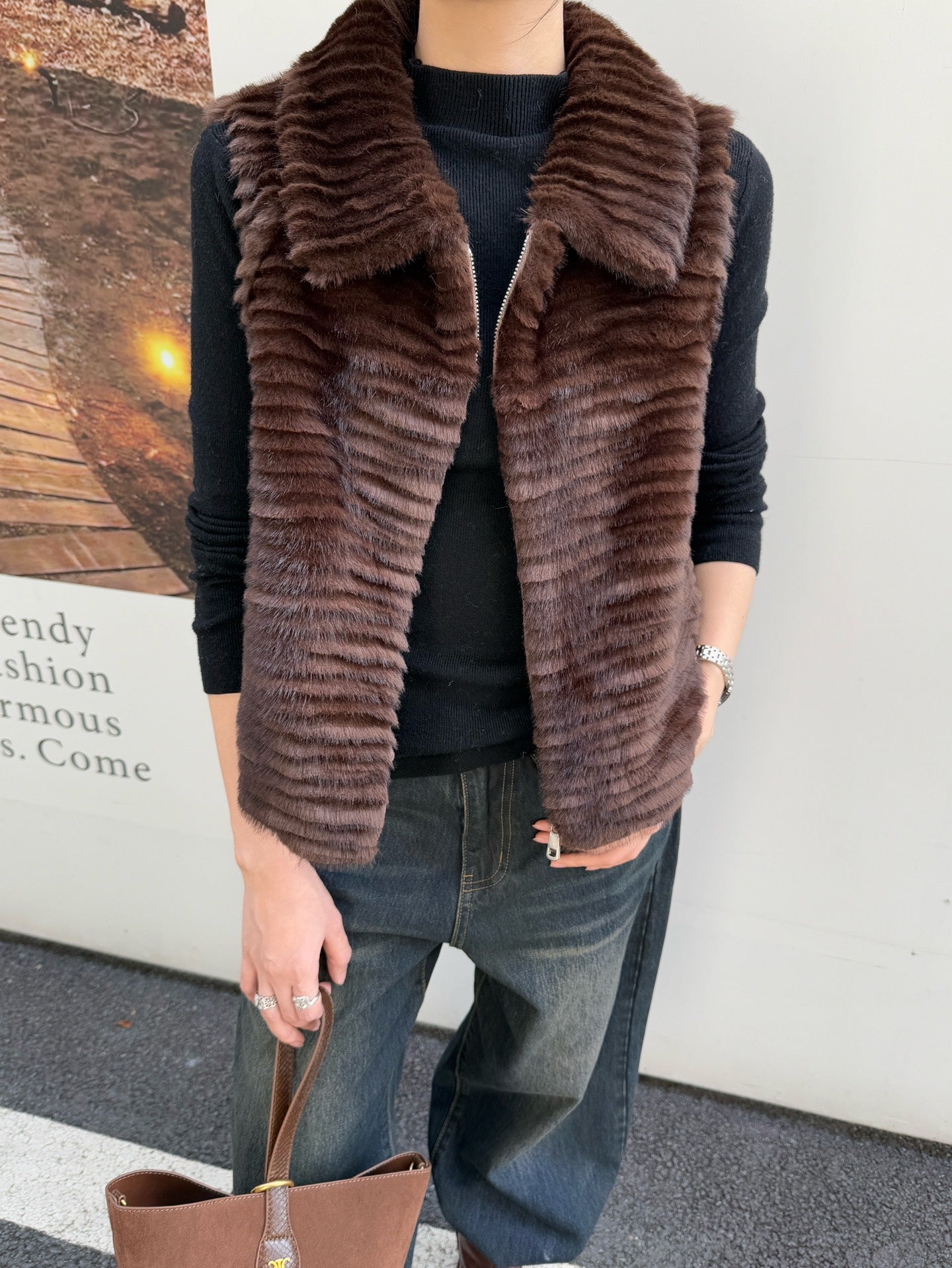 25FW  fur vest jacket
