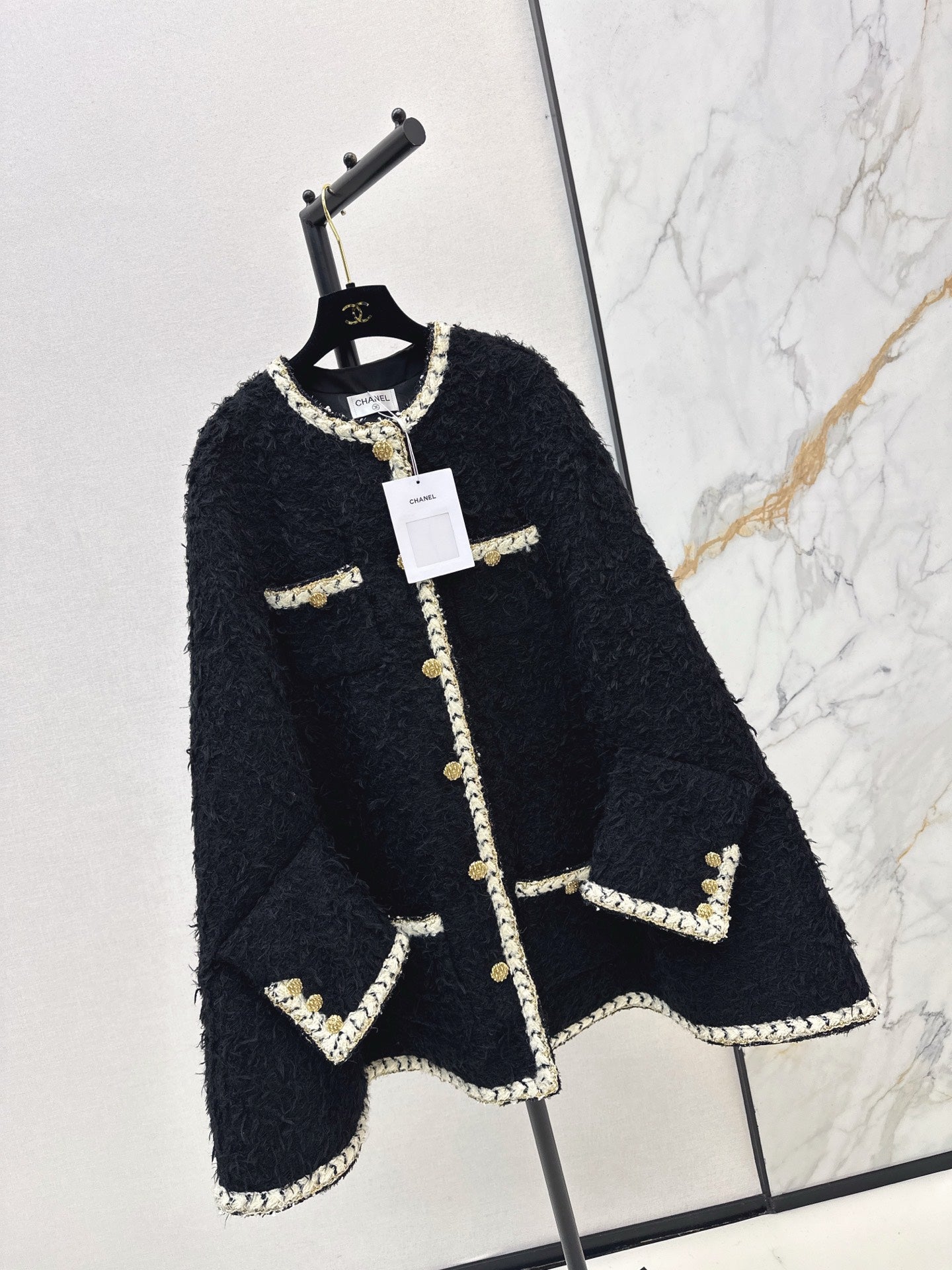 26SS NEW tweed cape coat