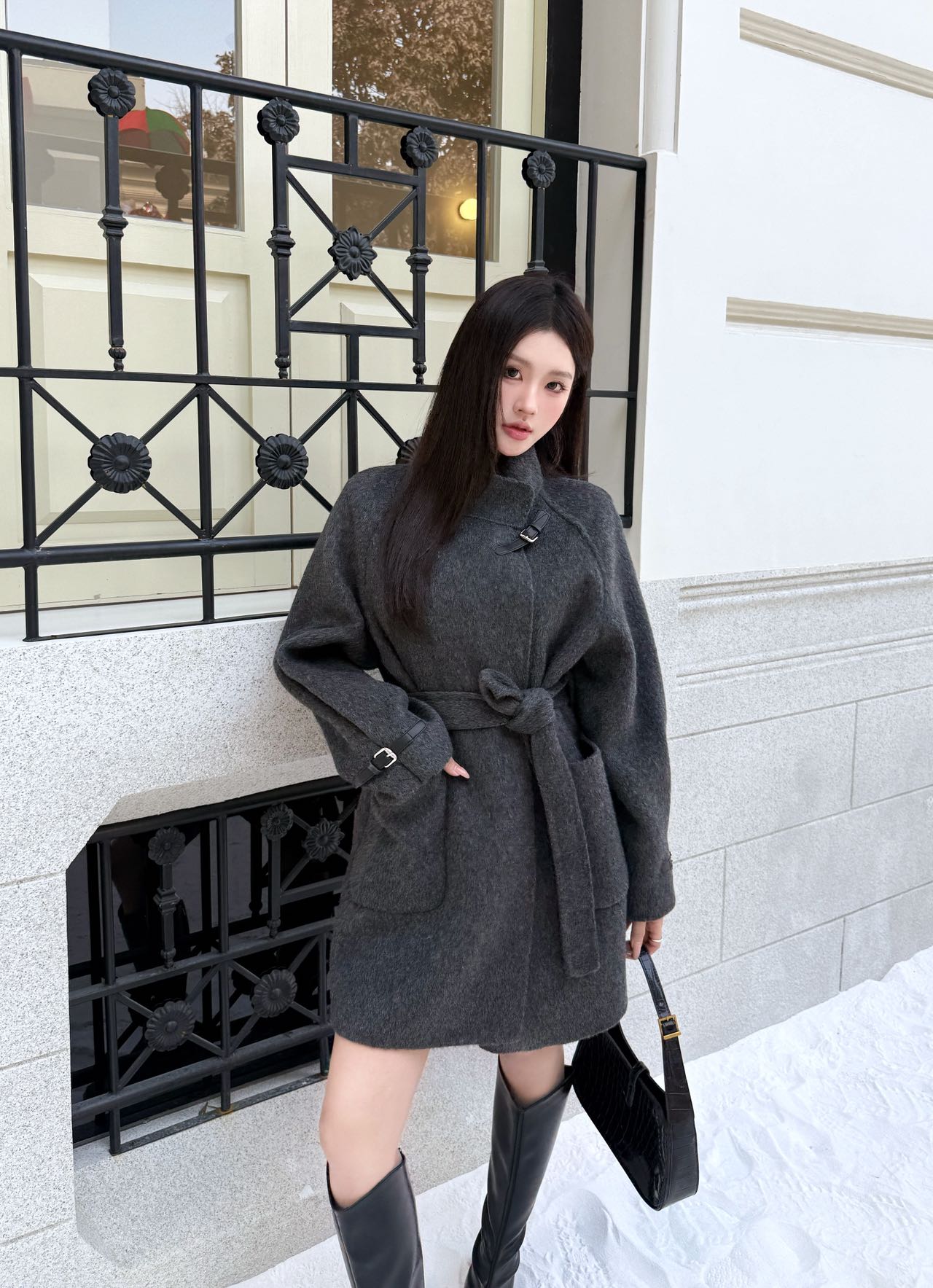 25FW NEW woolen belted overcoats