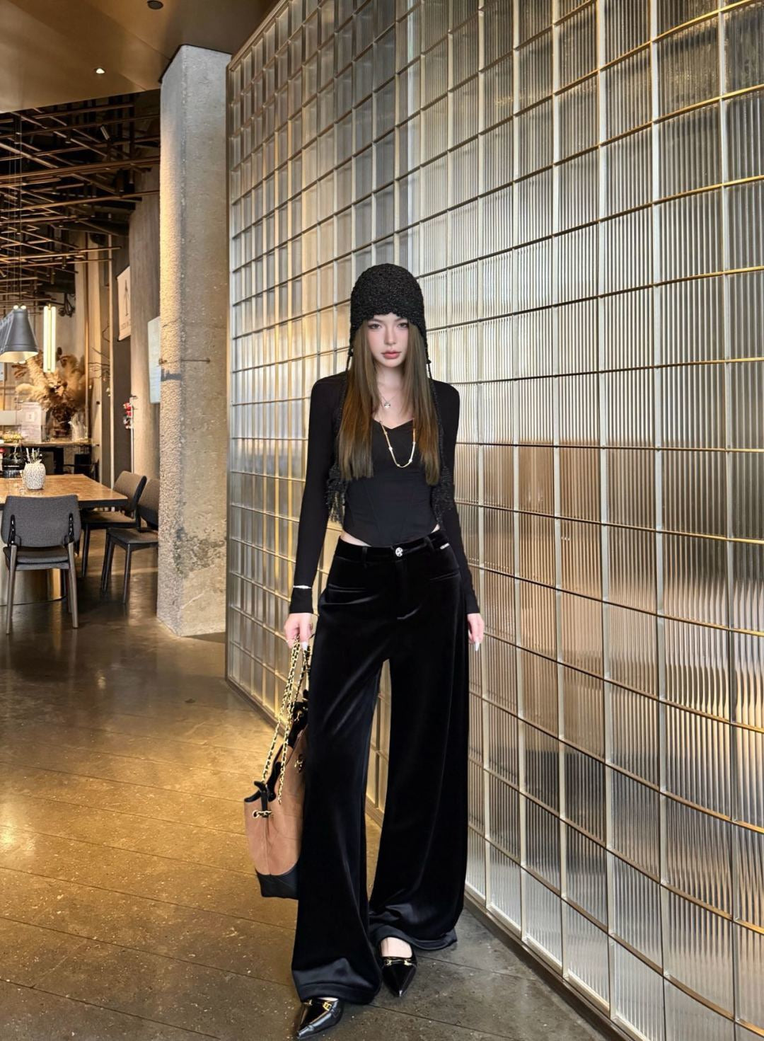 26SS NEW velvet wide-leg pants