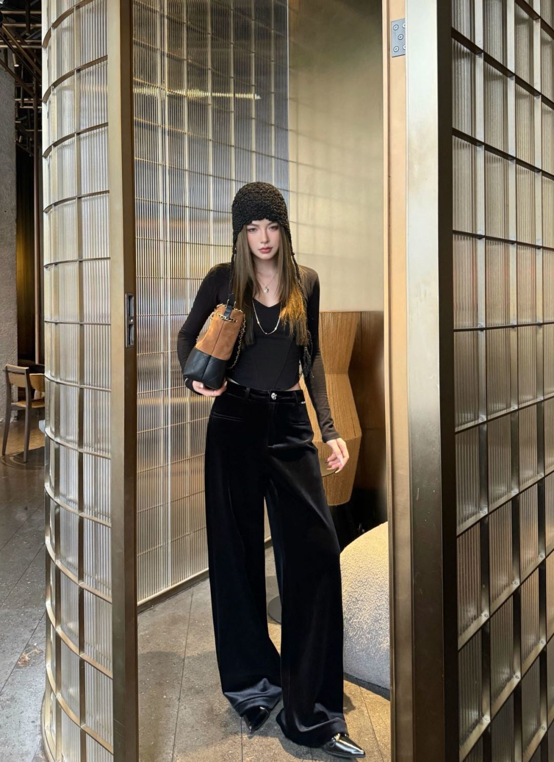 26SS NEW velvet wide-leg pants