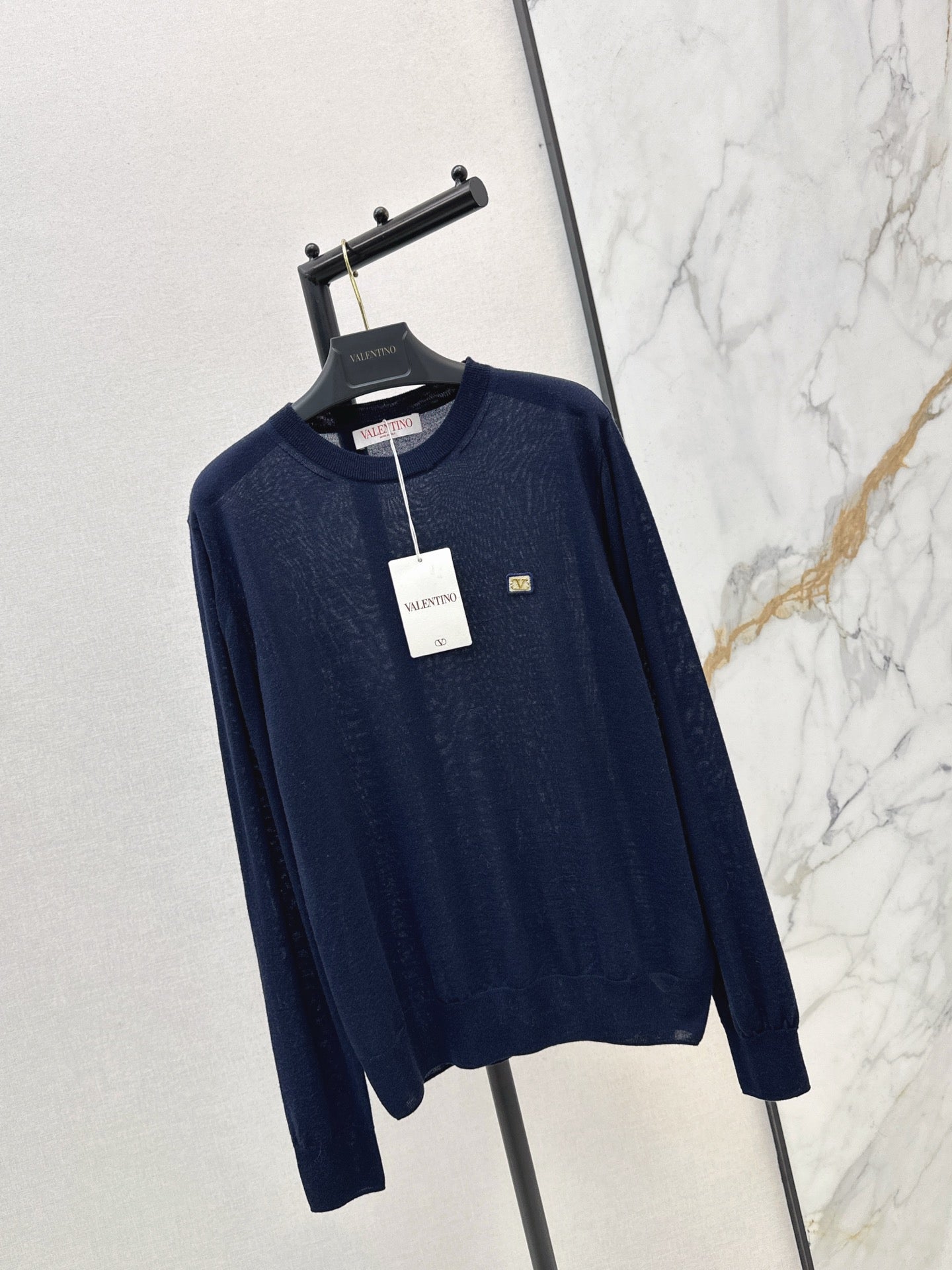 26SS NEW first bow rhinestone decorated cashmere sweater
