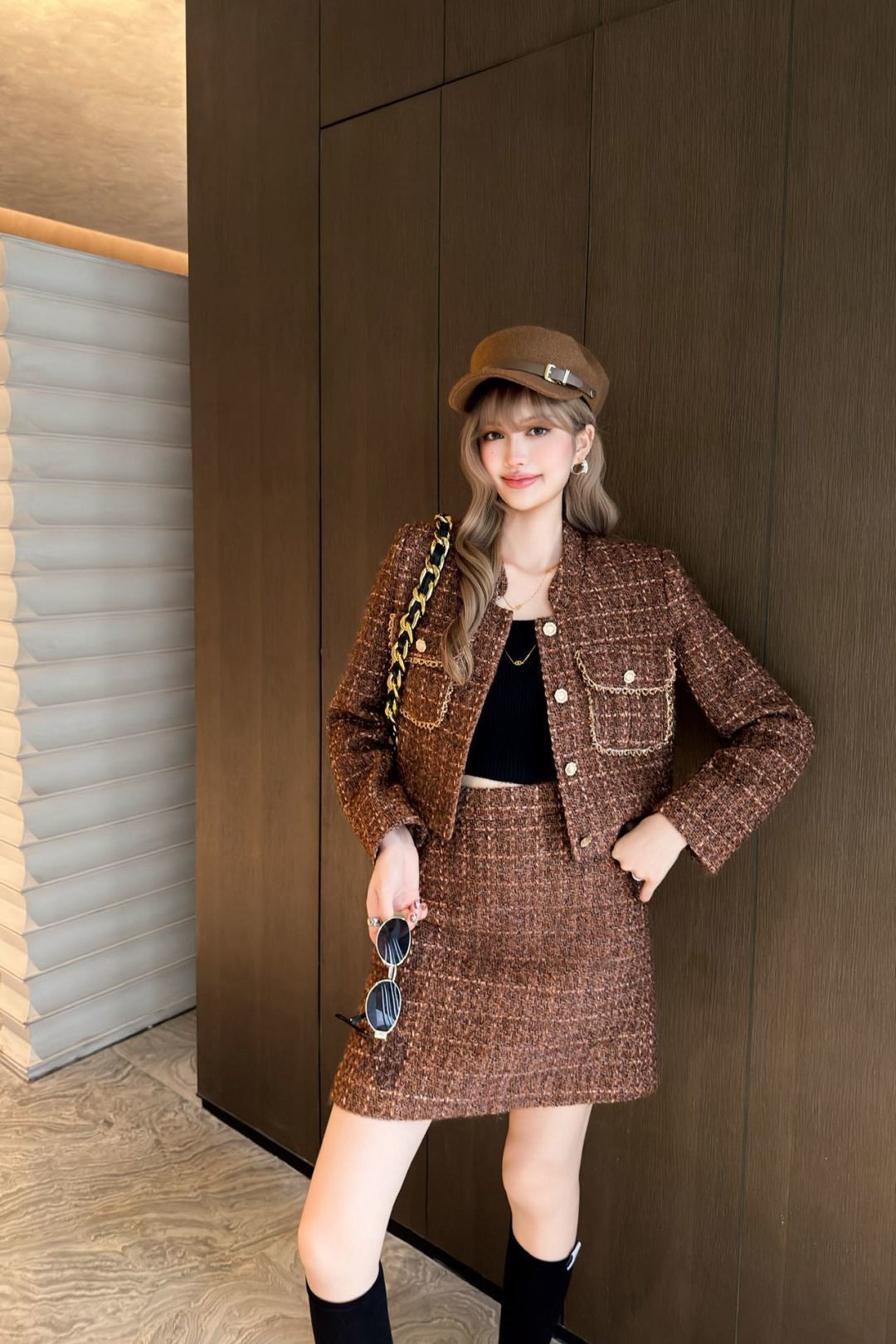 26SS NEW woven jacket skirts sets