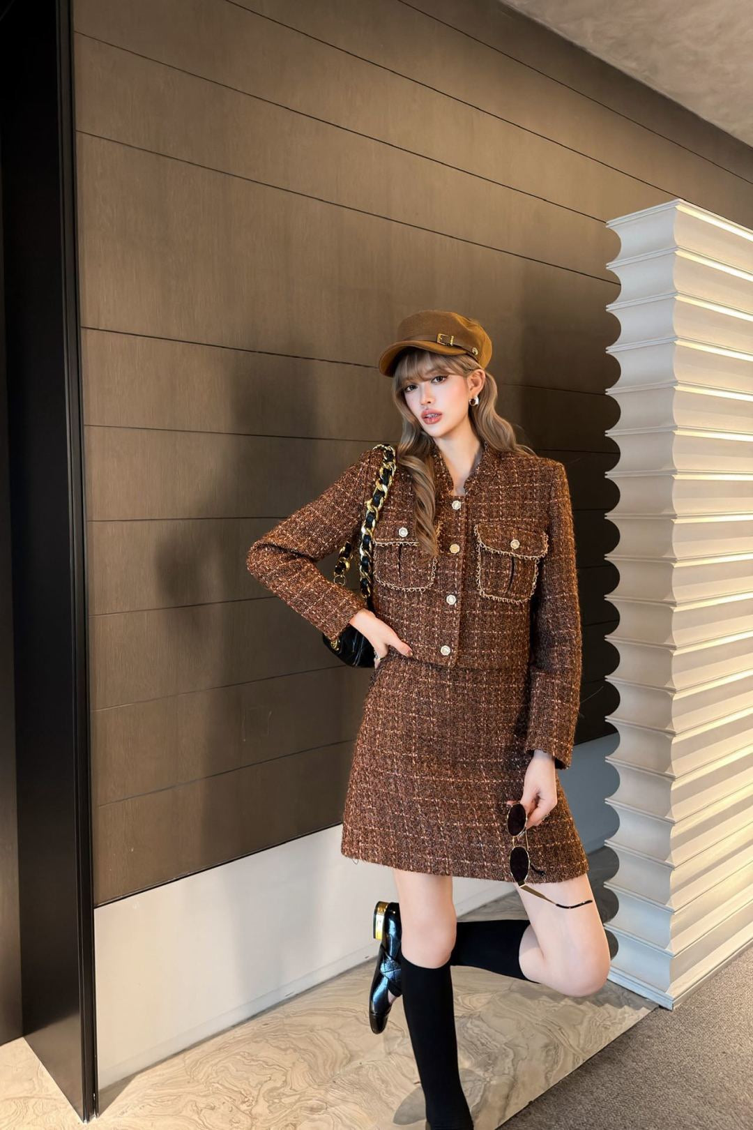 26SS NEW woven jacket skirts sets