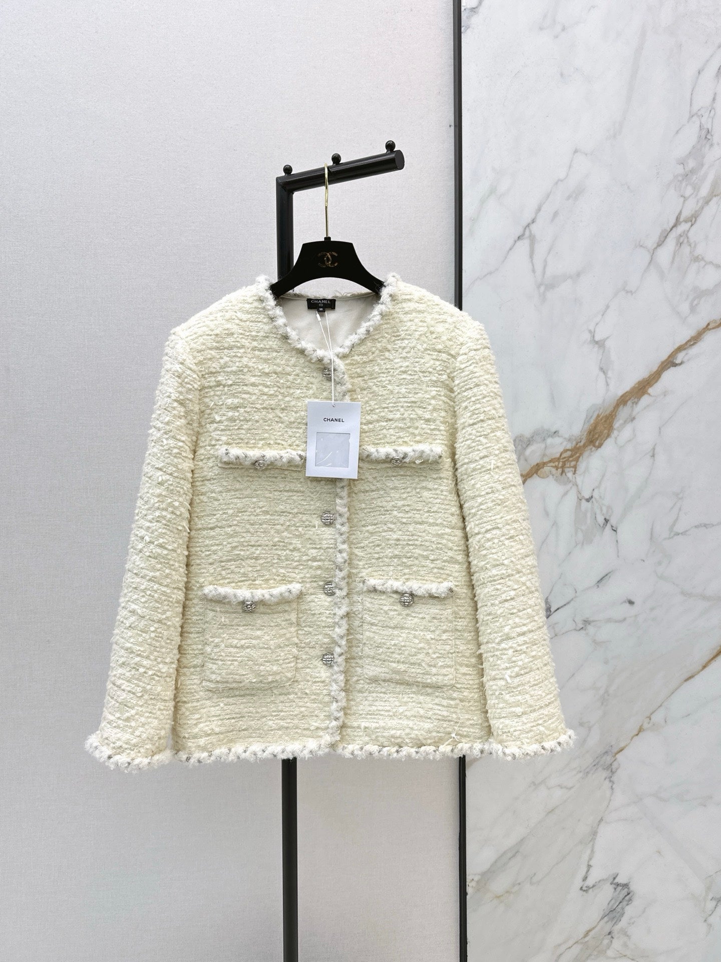 26SS NEUE gewebte Tweed-Jacke
