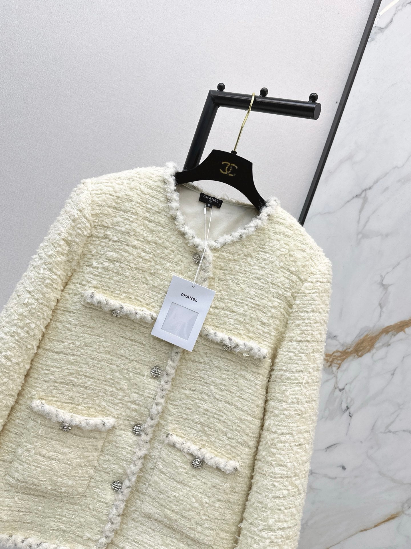26SS NEUE gewebte Tweed-Jacke