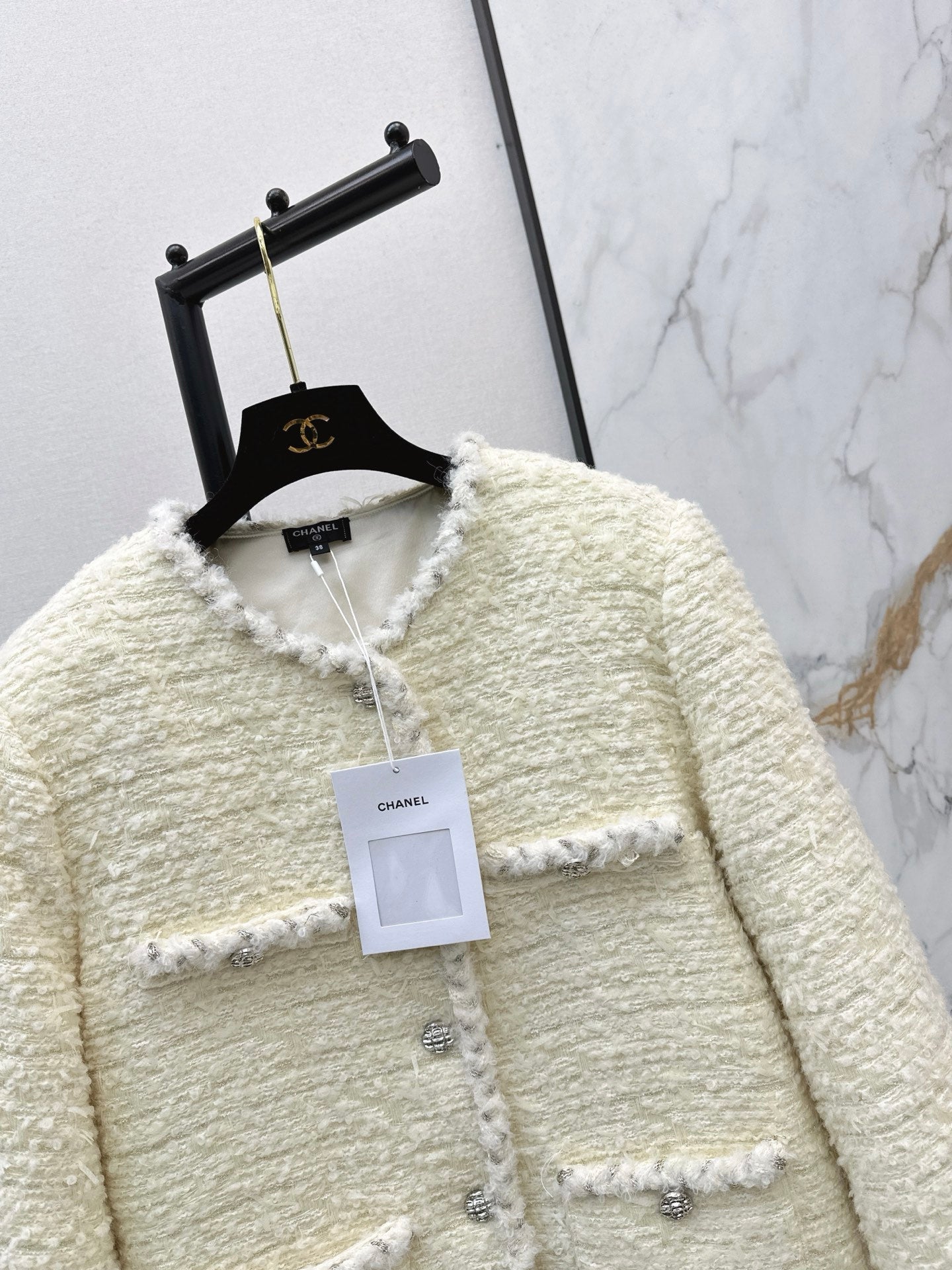26SS NEUE gewebte Tweed-Jacke