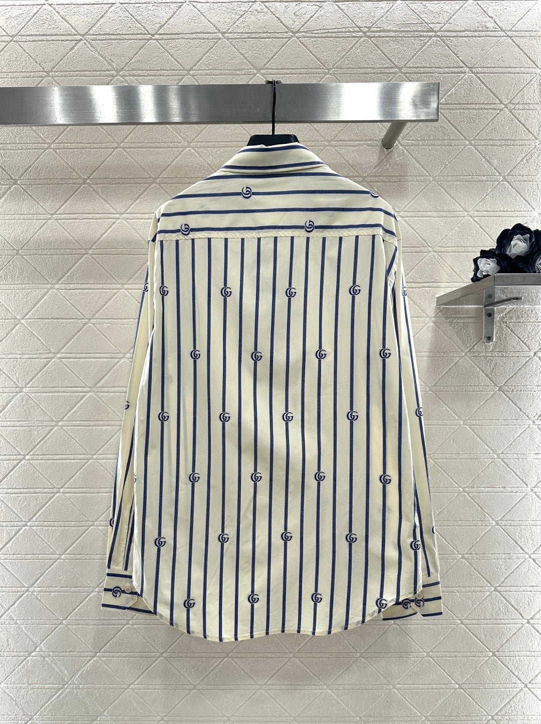 26SS NEW Lapel Striped blouse
