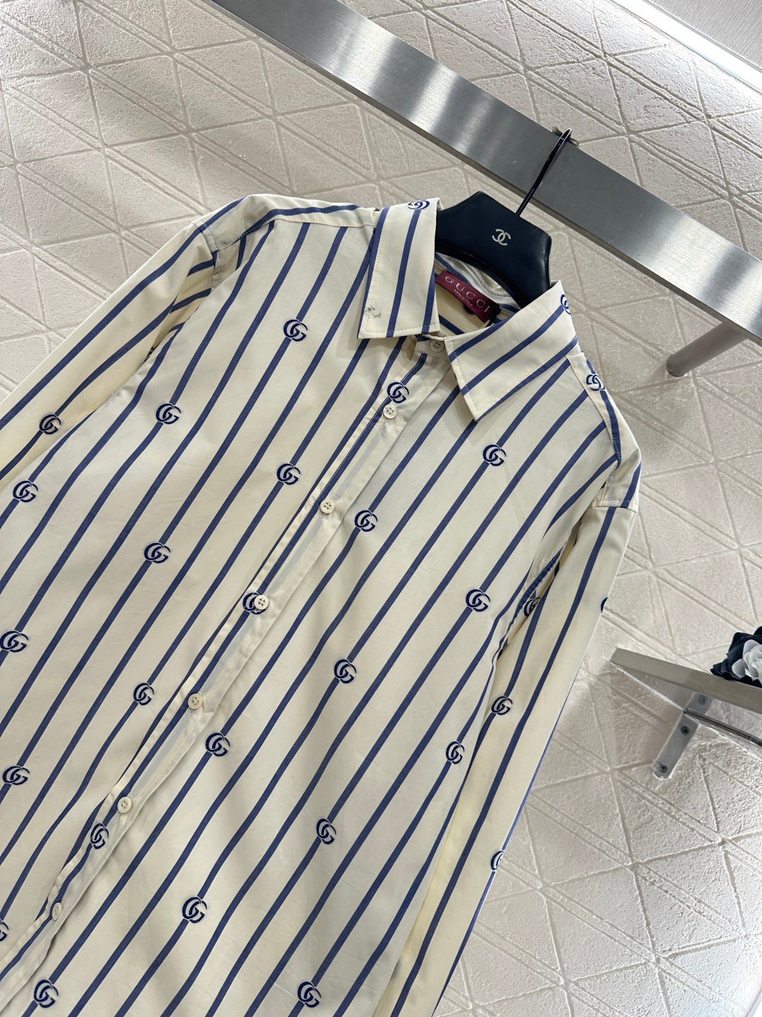 26SS NEW Lapel Striped blouse