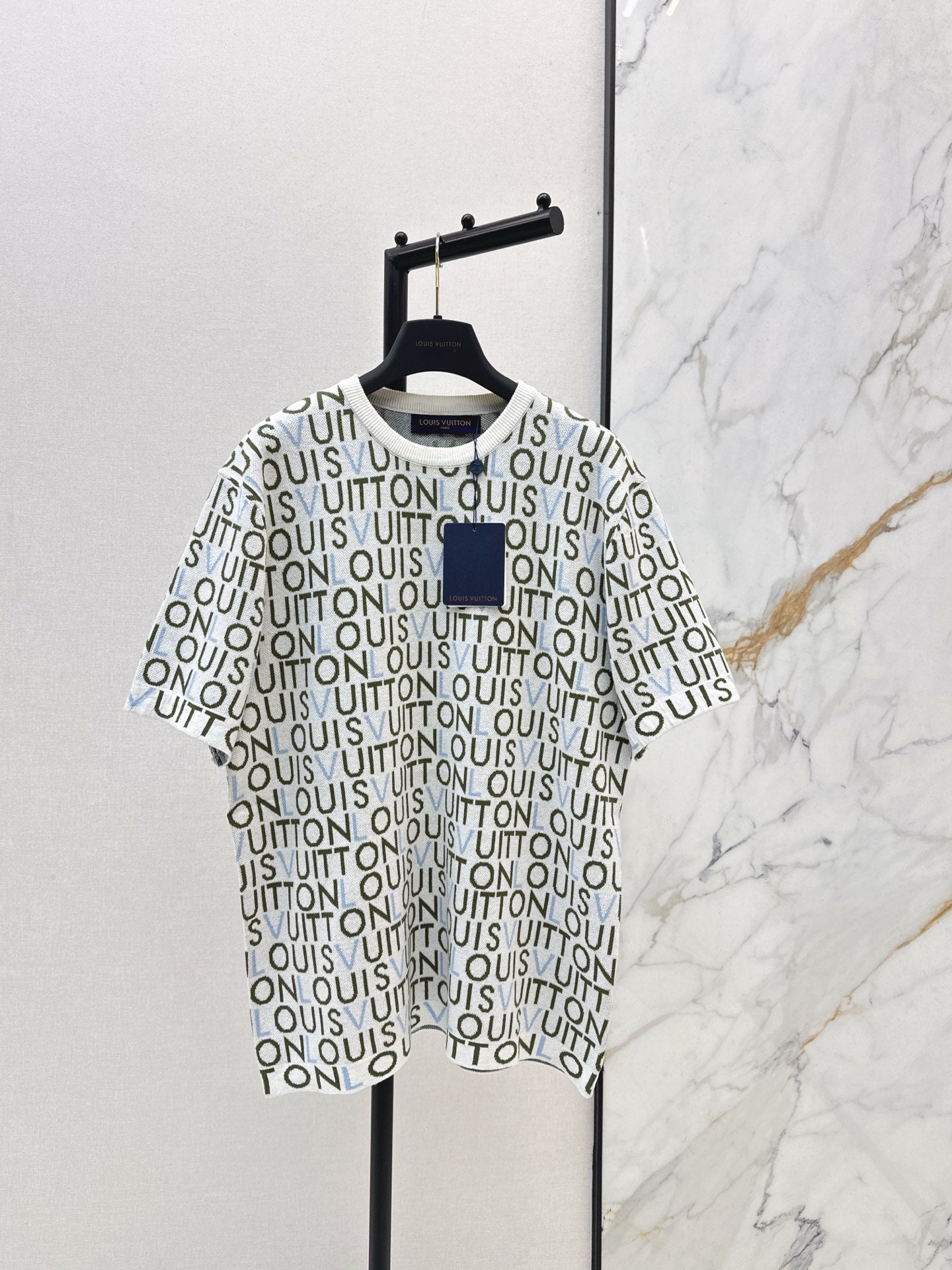 26SS NEUES Jacquard-Strick-T-Shirt