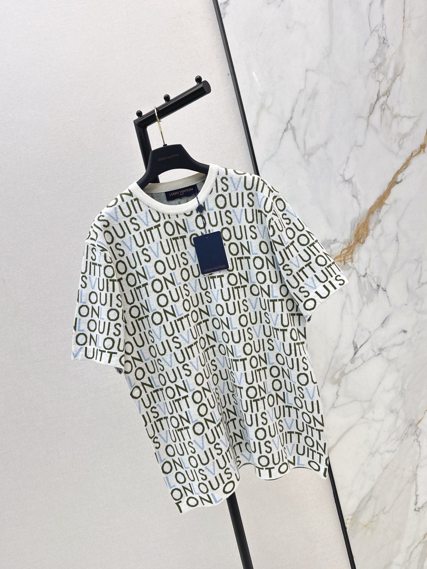 26SS NEUES Jacquard-Strick-T-Shirt
