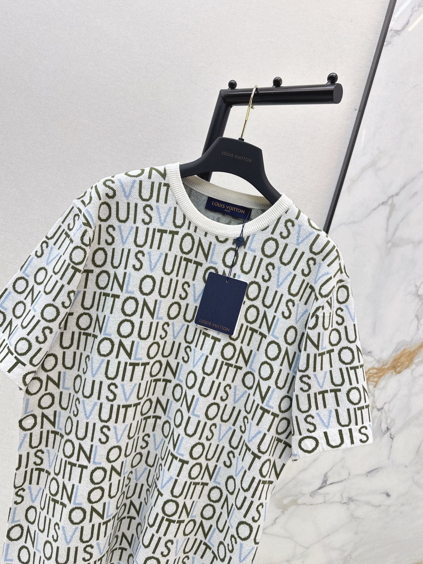 26SS NEUES Jacquard-Strick-T-Shirt