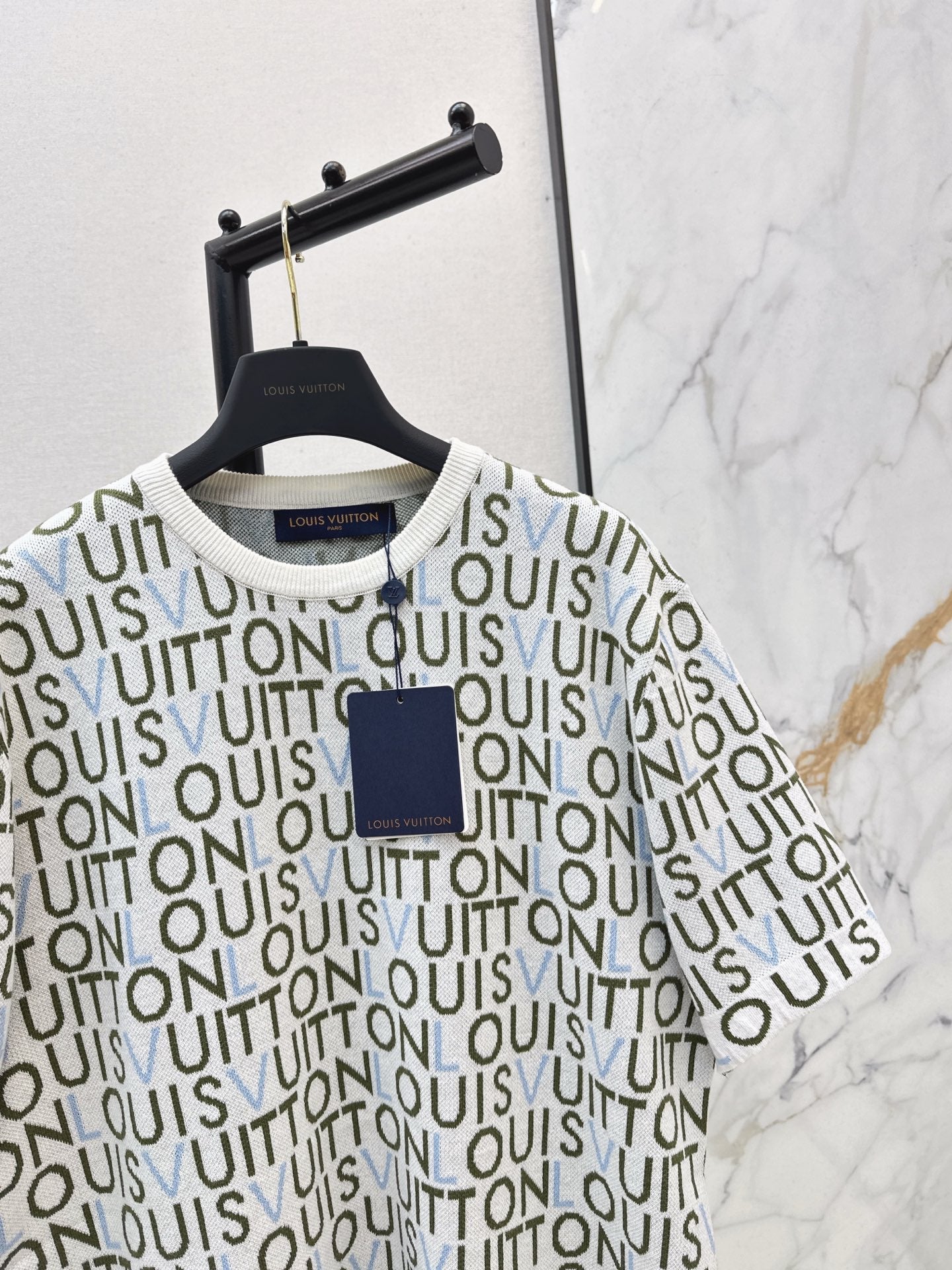 26SS NEUES Jacquard-Strick-T-Shirt