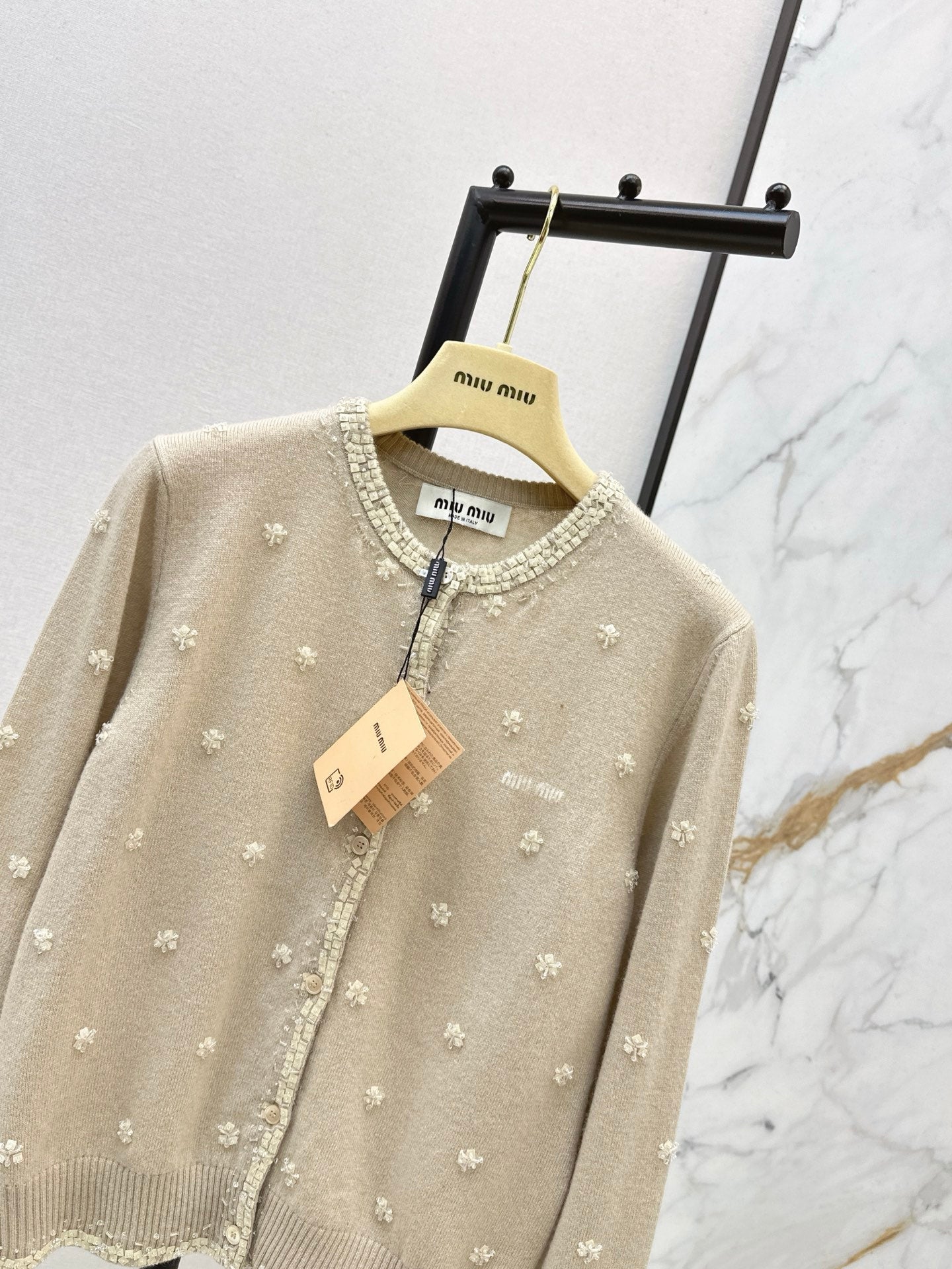 26SS NEW beading flower cardigan