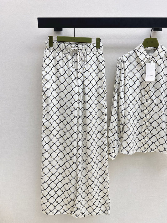 26SS NEW check shirts wide-leg set