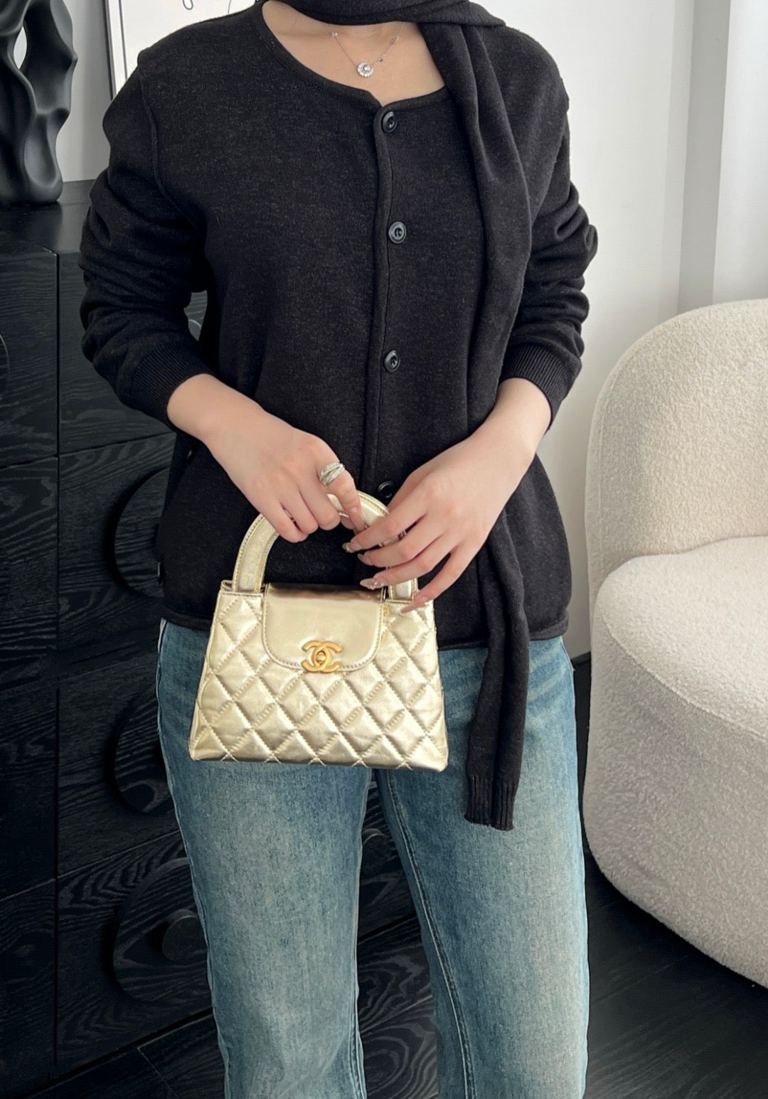 25A kelly bag with chain