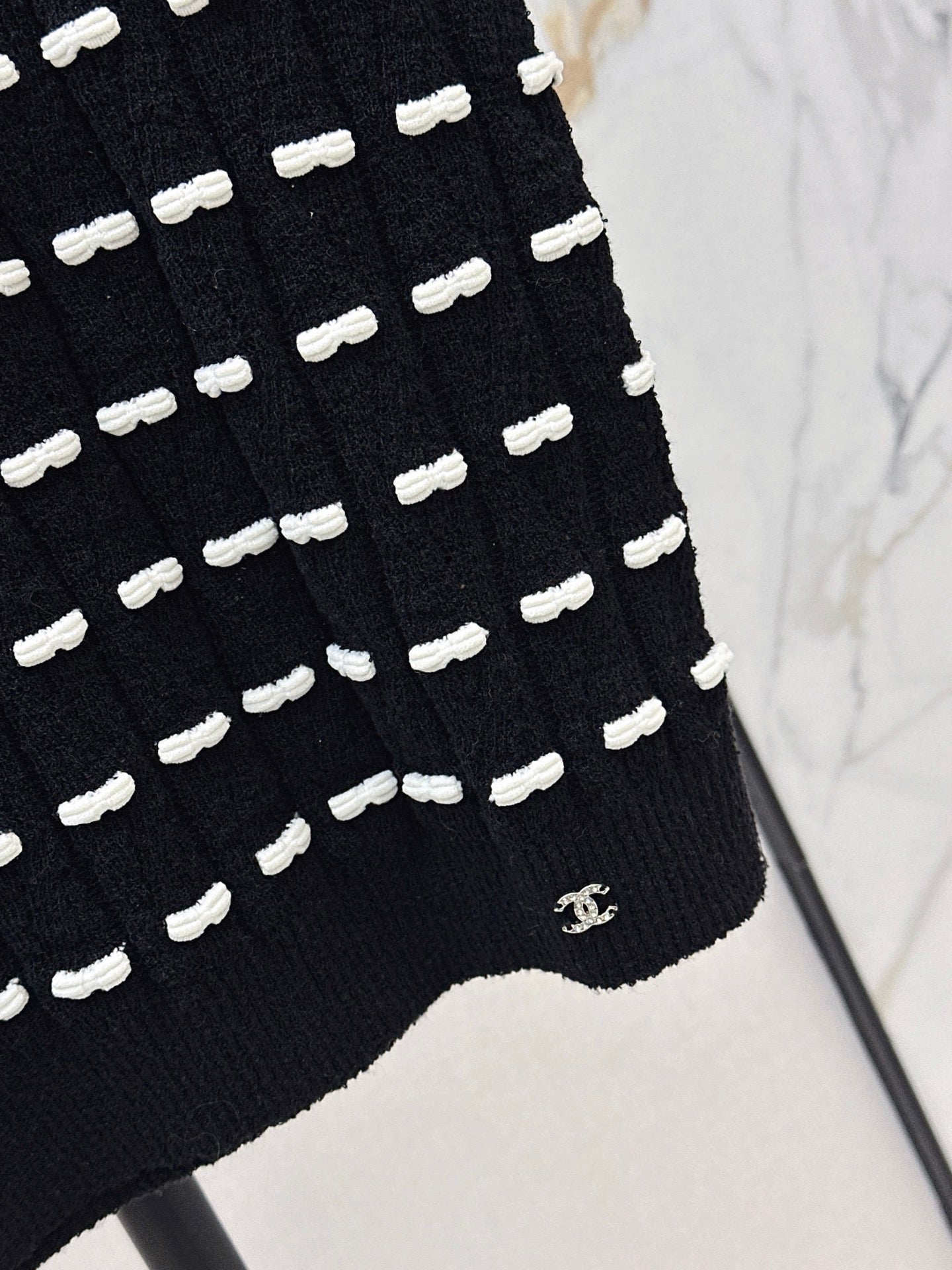🔥HEISS🔥26SS NEU weißer Schleife sehr bunter gestrickter Rundhals Kurzarm