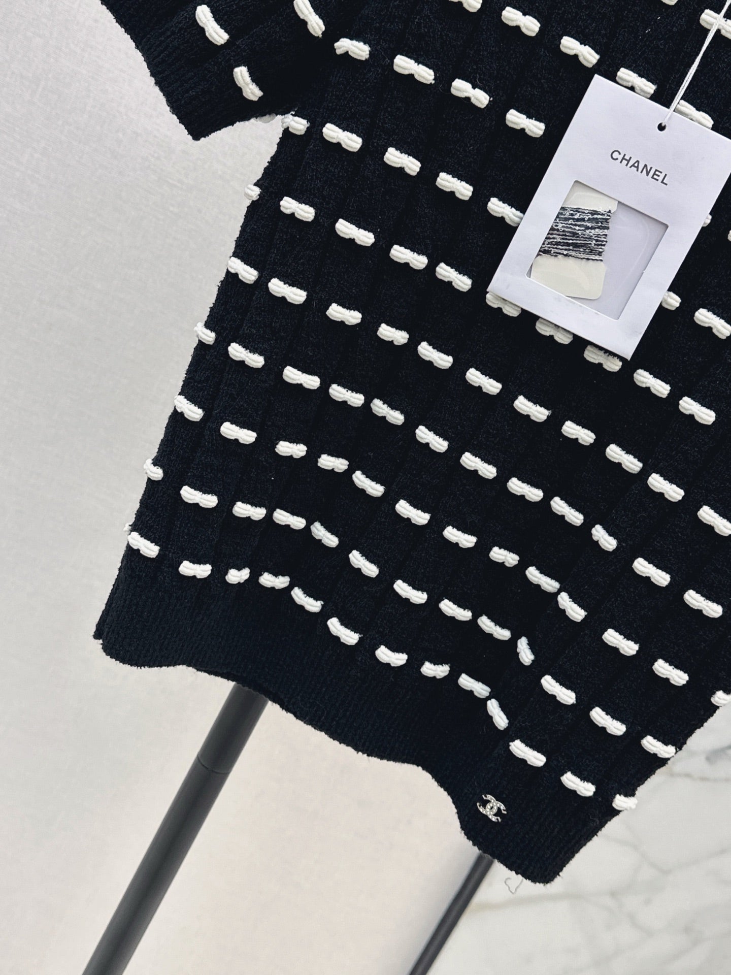 🔥HEISS🔥26SS NEU weißer Schleife sehr bunter gestrickter Rundhals Kurzarm