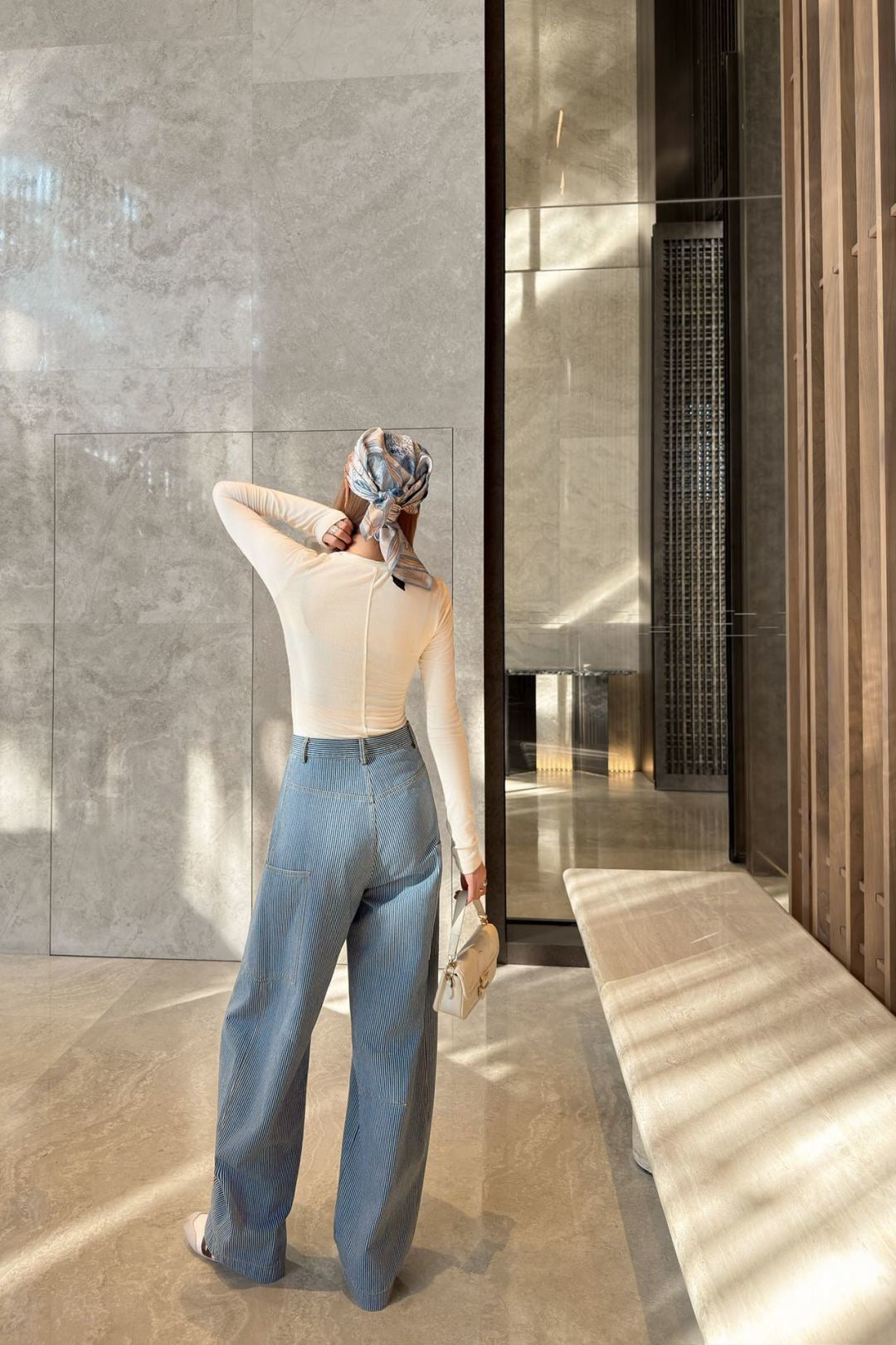 26SS NEUE gestreifte Wide-Leg Jeans