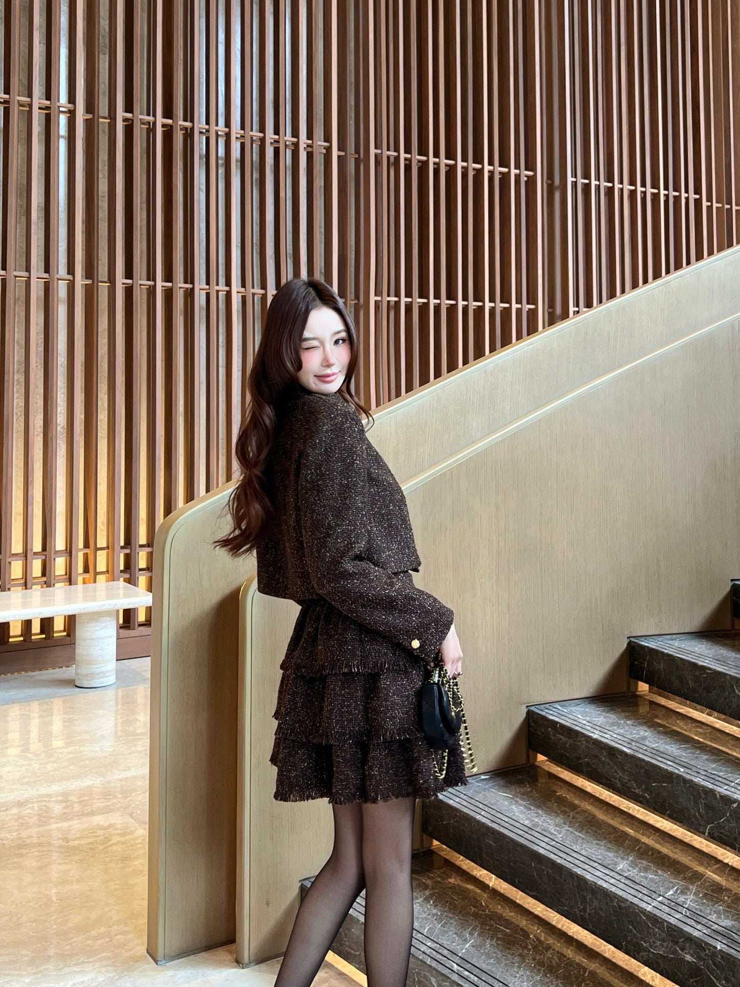 26SS NEW fringe woven skirt