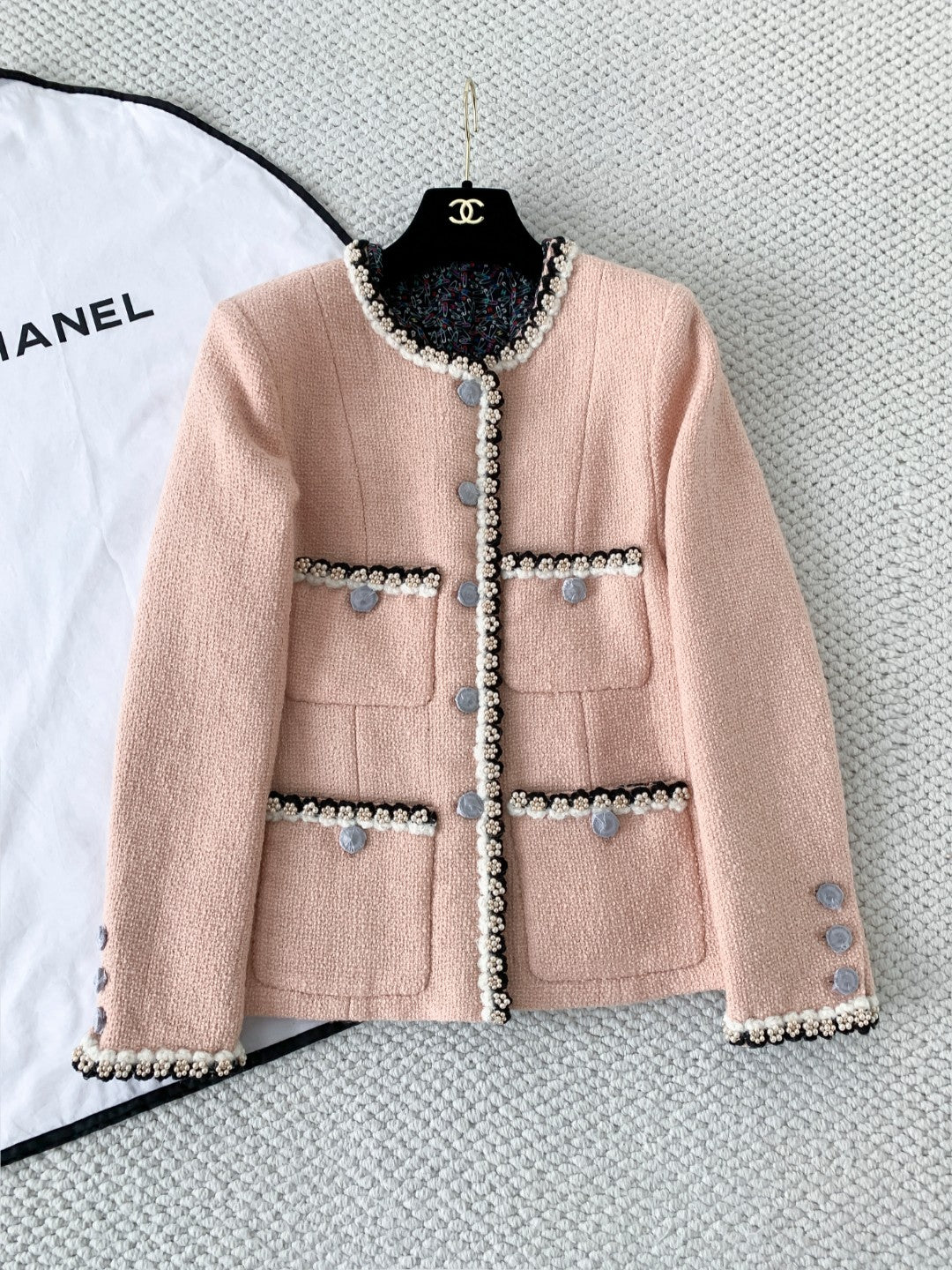 🔥HEISS🔥AAA🔥26SS NEU rosa Coco Girls High-End Perlenjacke