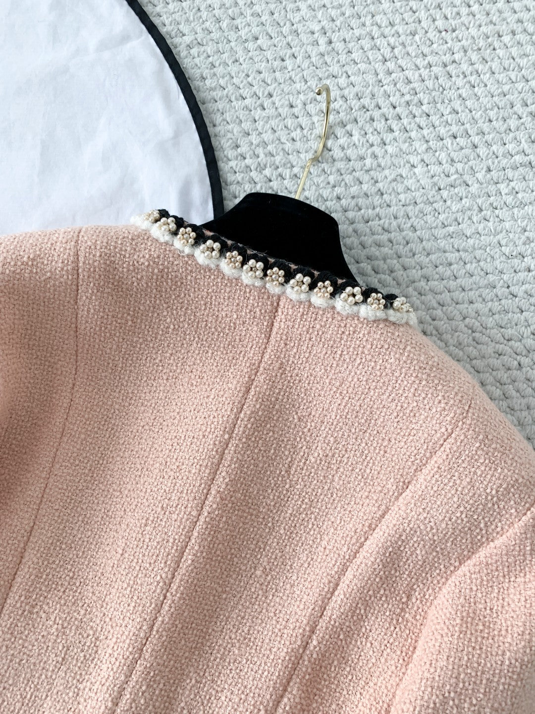 🔥HEISS🔥AAA🔥26SS NEU rosa Coco Girls High-End Perlenjacke