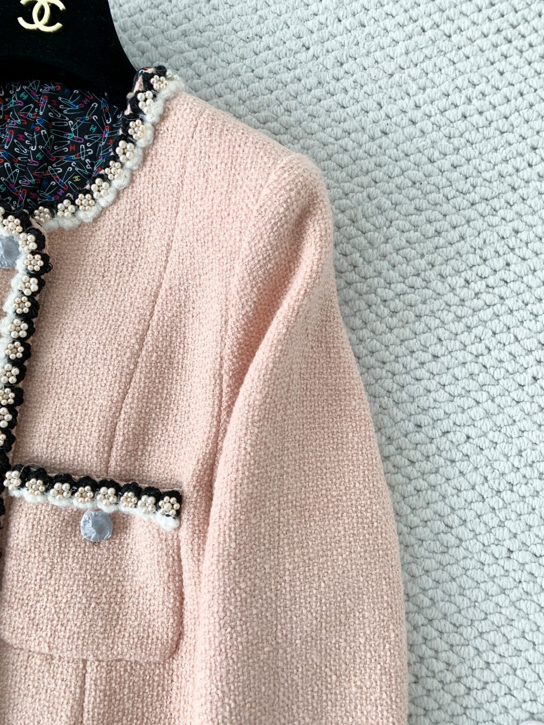 🔥HEISS🔥AAA🔥26SS NEU rosa Coco Girls High-End Perlenjacke