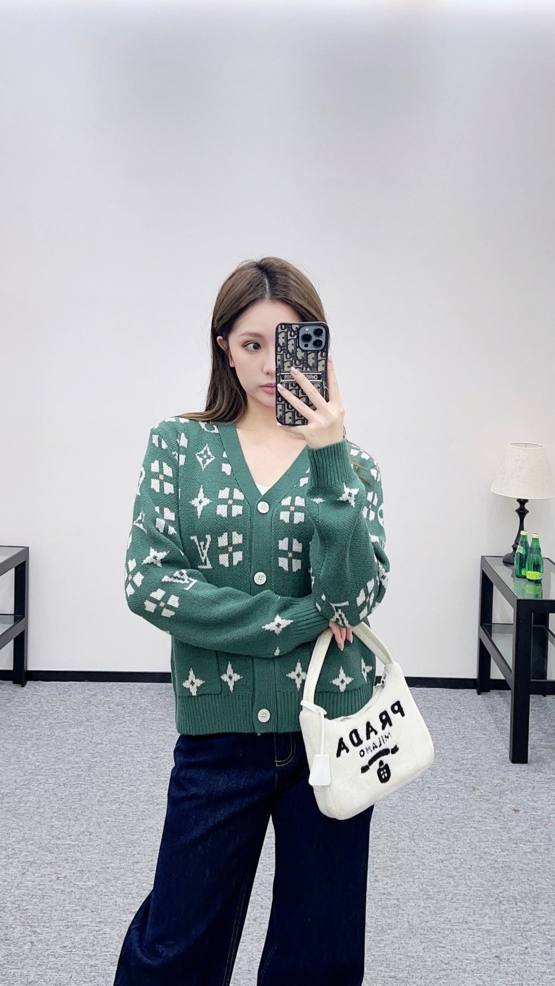 26SS NEUE Jacquard-Strickjacke