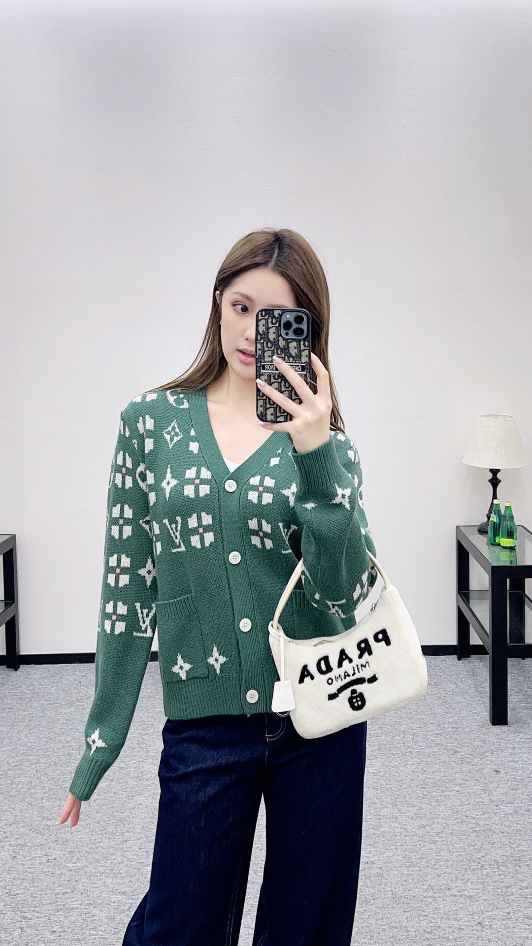 26SS NEUE Jacquard-Strickjacke