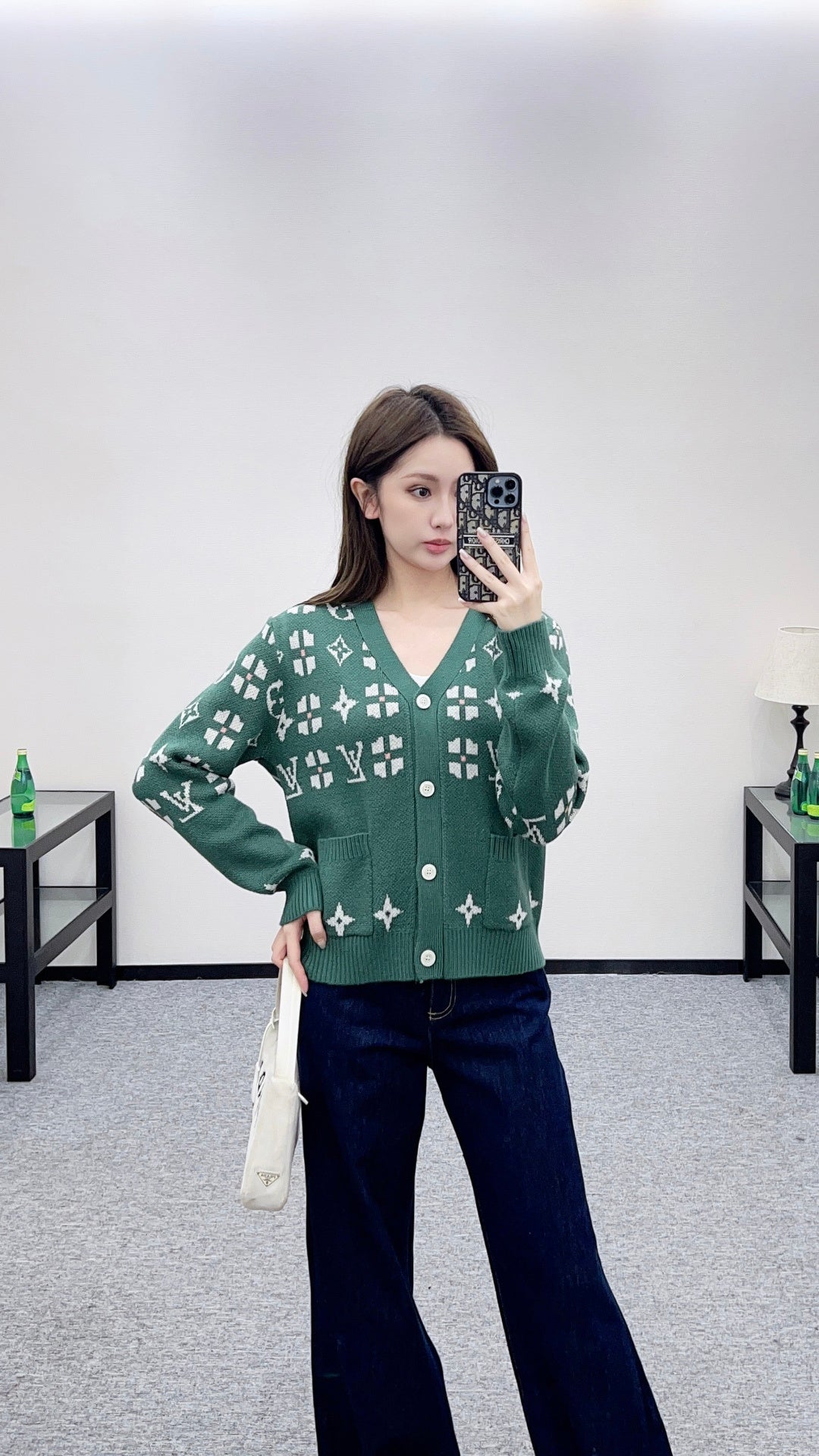 26SS NEUE Jacquard-Strickjacke