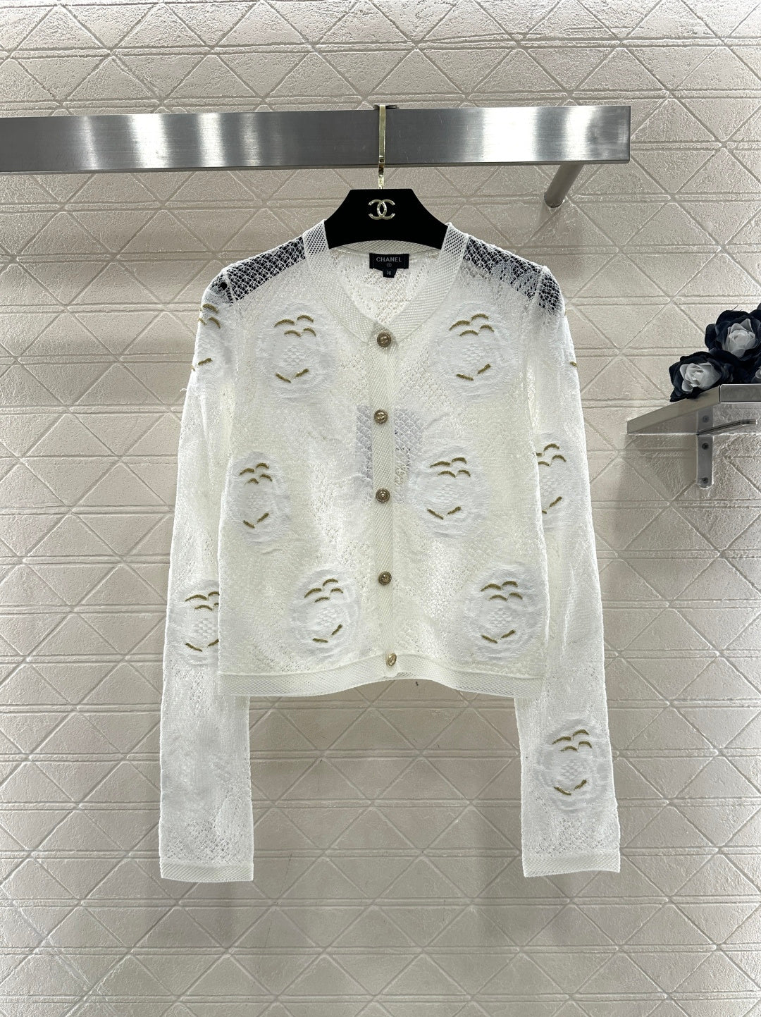 26SS NEUER Cardigan mit 3D-Blumenstickerei