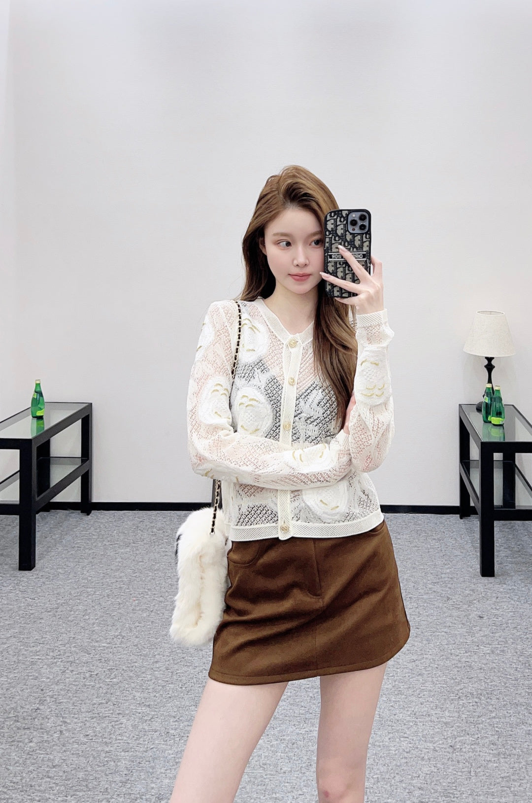 26SS NEUER Cardigan mit 3D-Blumenstickerei