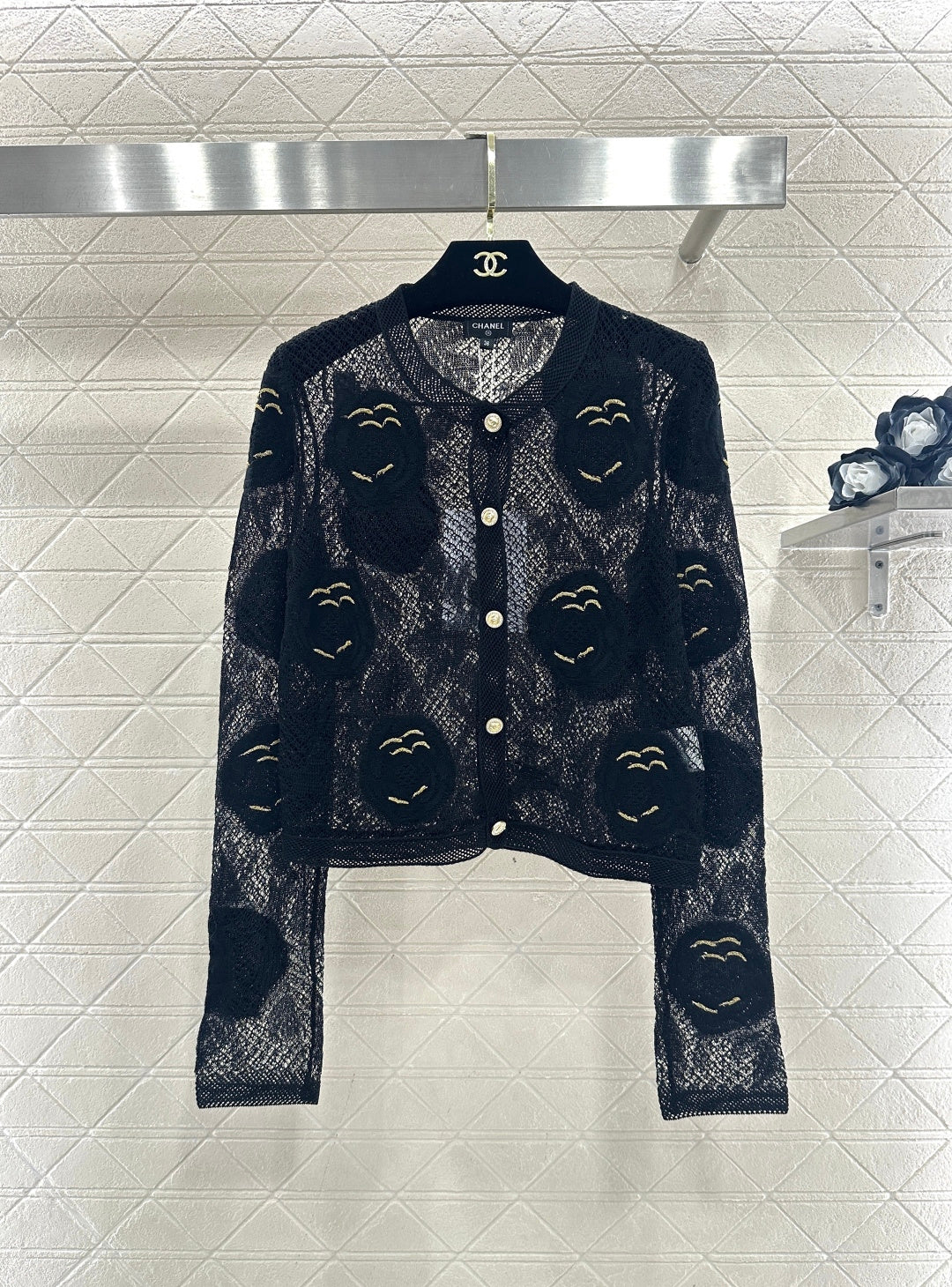 26SS NEUER Cardigan mit 3D-Blumenstickerei