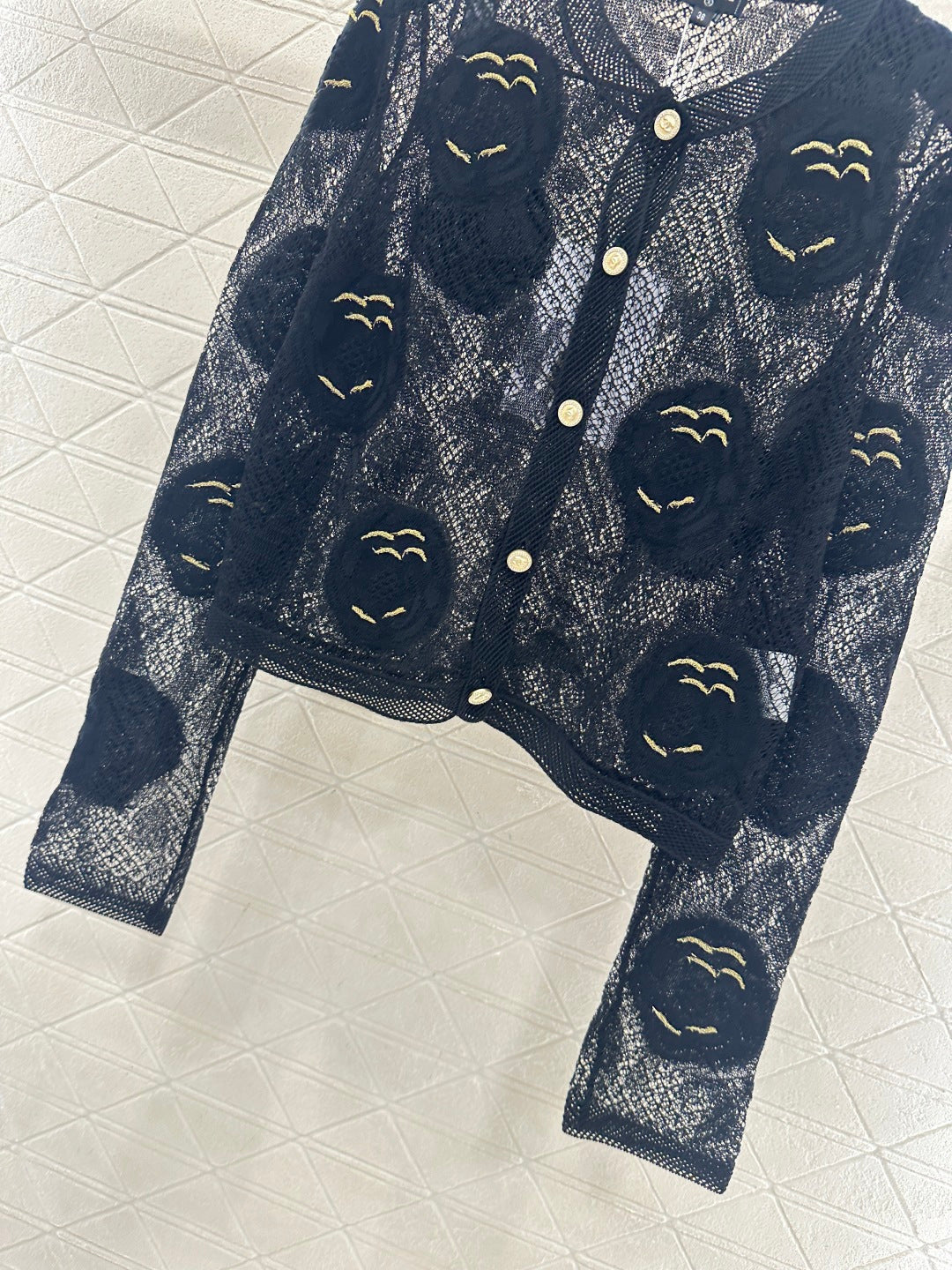 26SS NEUER Cardigan mit 3D-Blumenstickerei